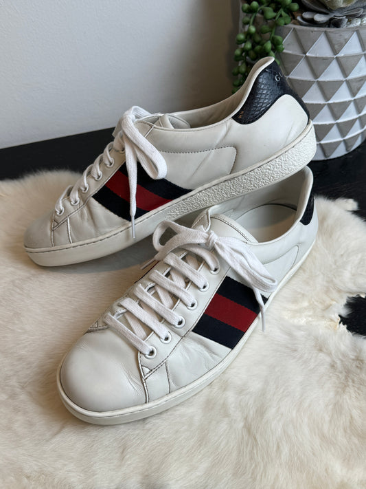 GUCCI Ace Basic WEB Navy/Red Sneakers Men's 7.5EU (40.5EU Women's)