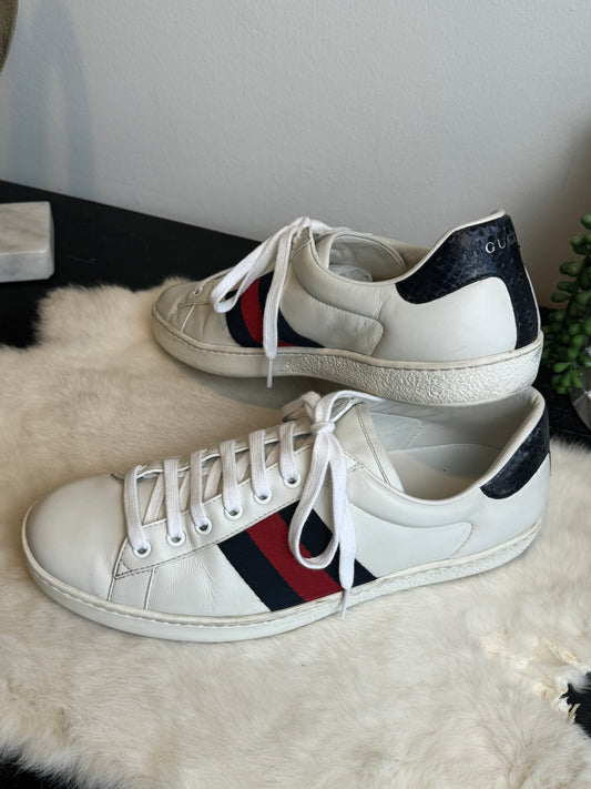 GUCCI Ace Navy/Red Web Men's Sneakers 9EU (Women's 42EU)