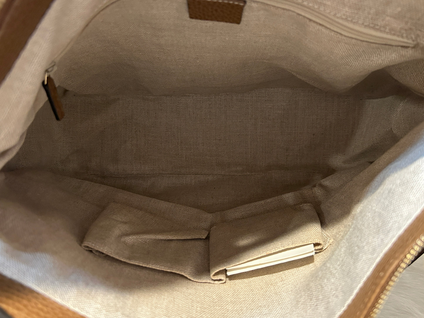 GUCCI GG Canvas Beige Hobo Handbag