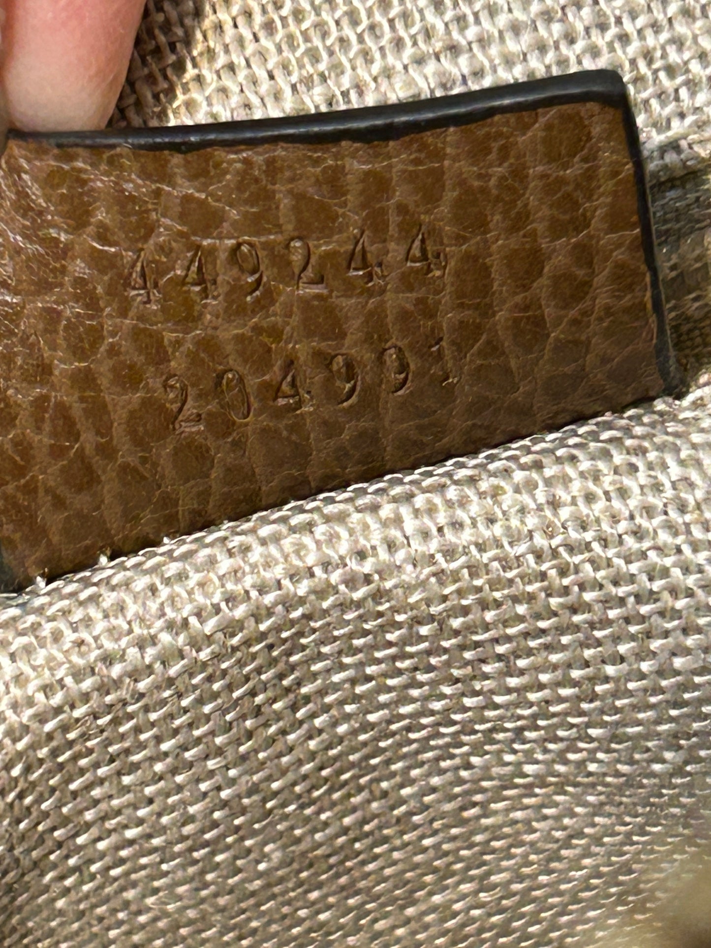 GUCCI GG Canvas Beige Hobo Handbag