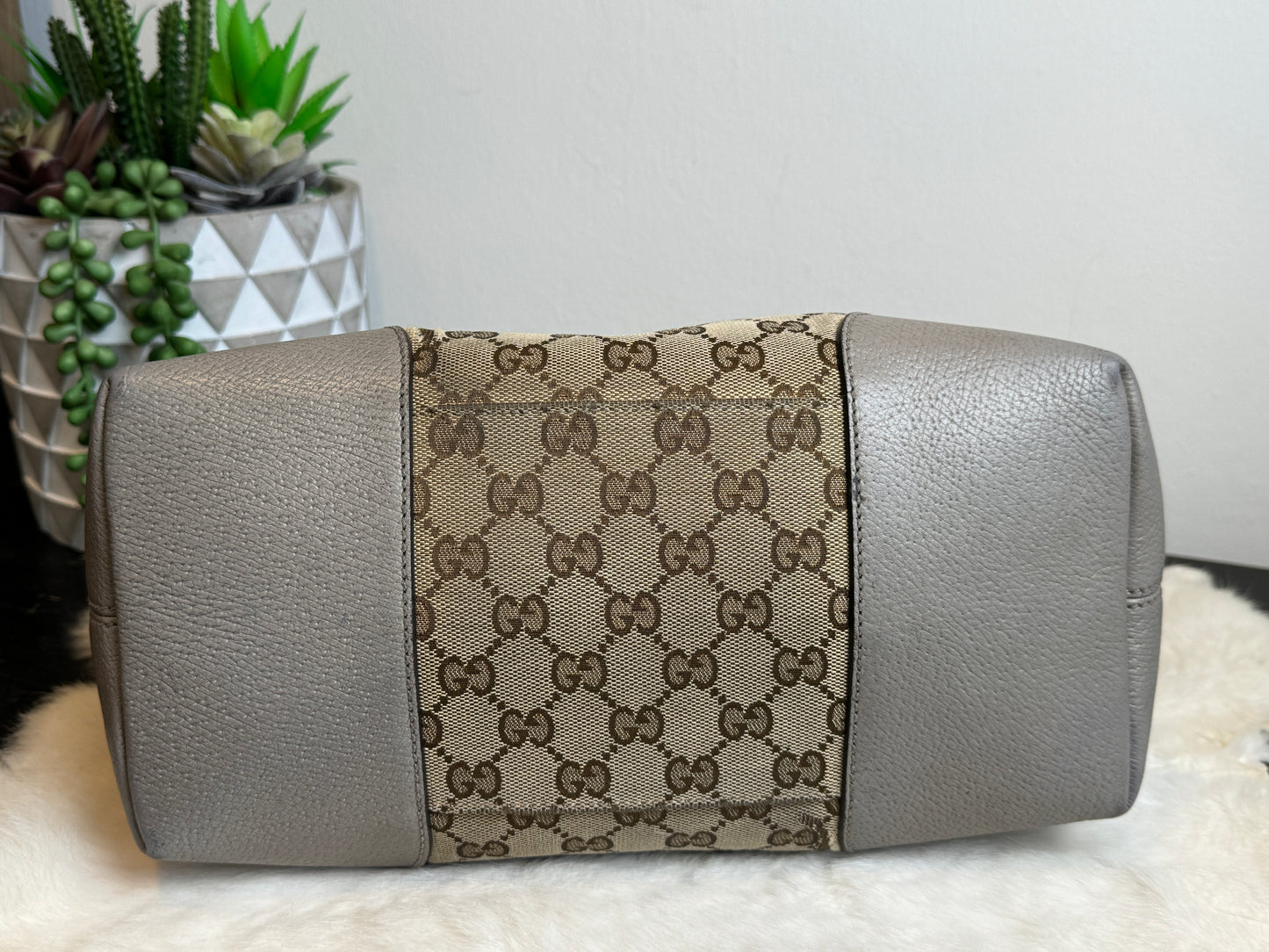 GUCCI Small Beige Canvas Tote