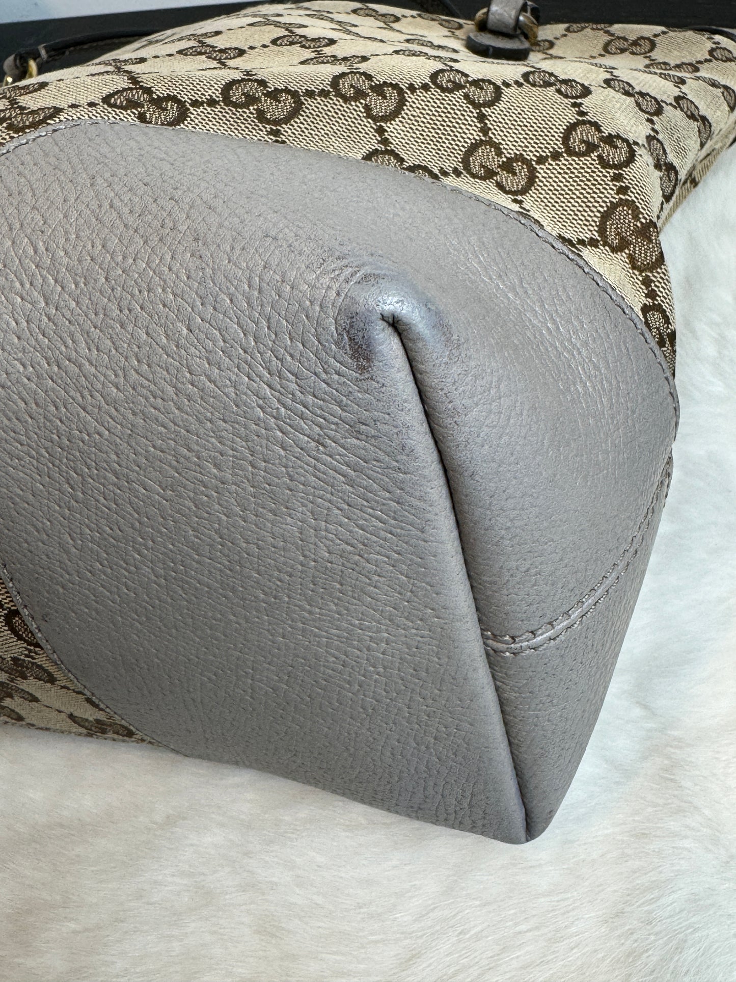GUCCI Small Beige Canvas Tote