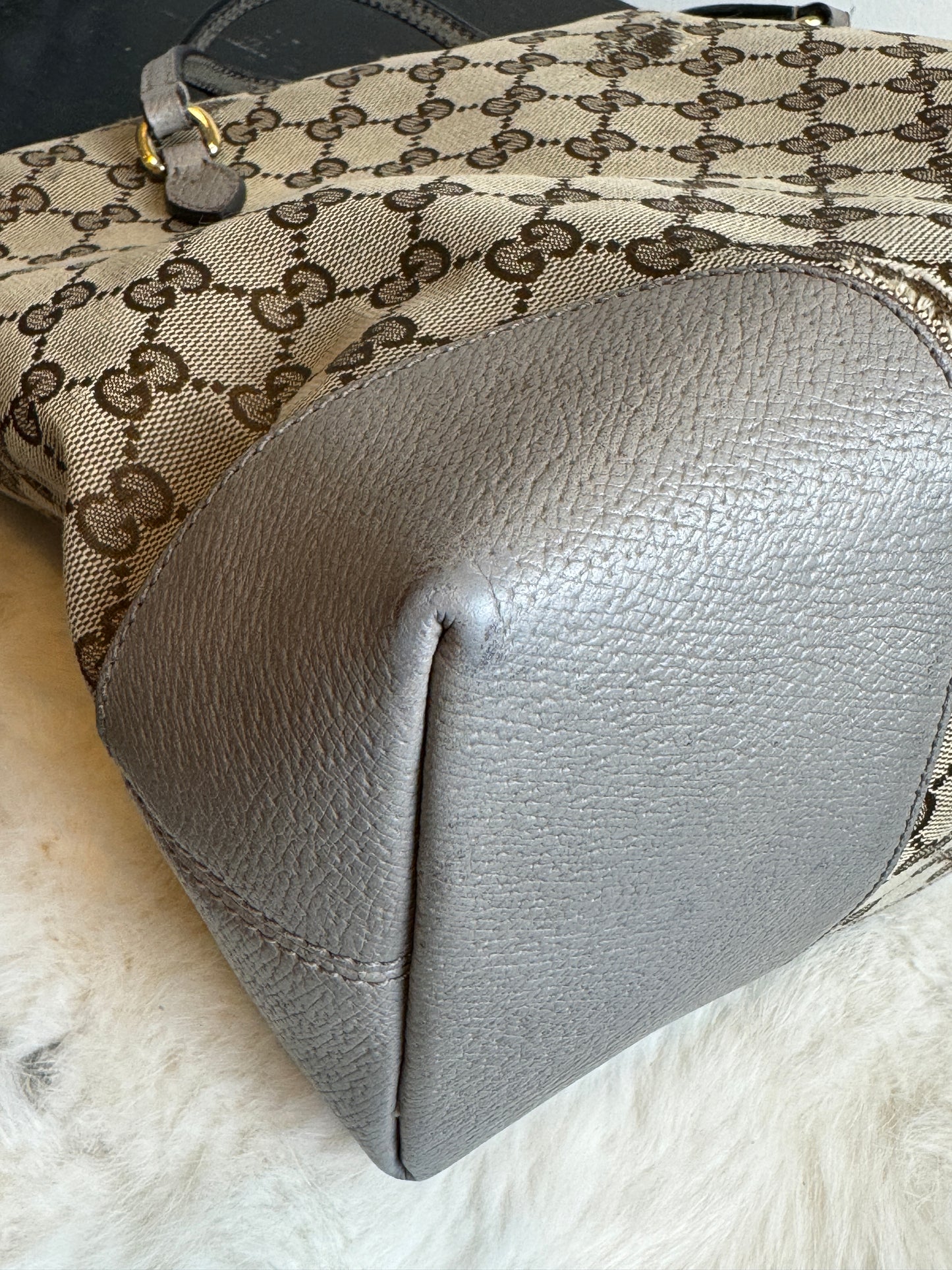 GUCCI Small Beige Canvas Tote