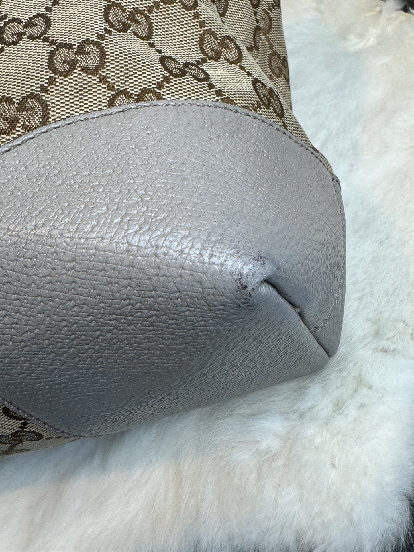 GUCCI Small Beige Canvas Tote