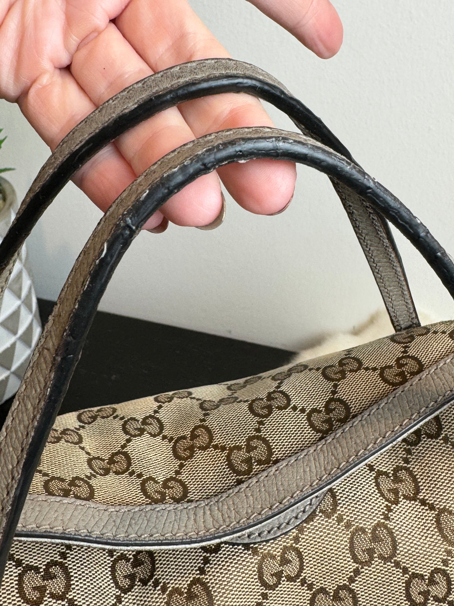 GUCCI Small Beige Canvas Tote