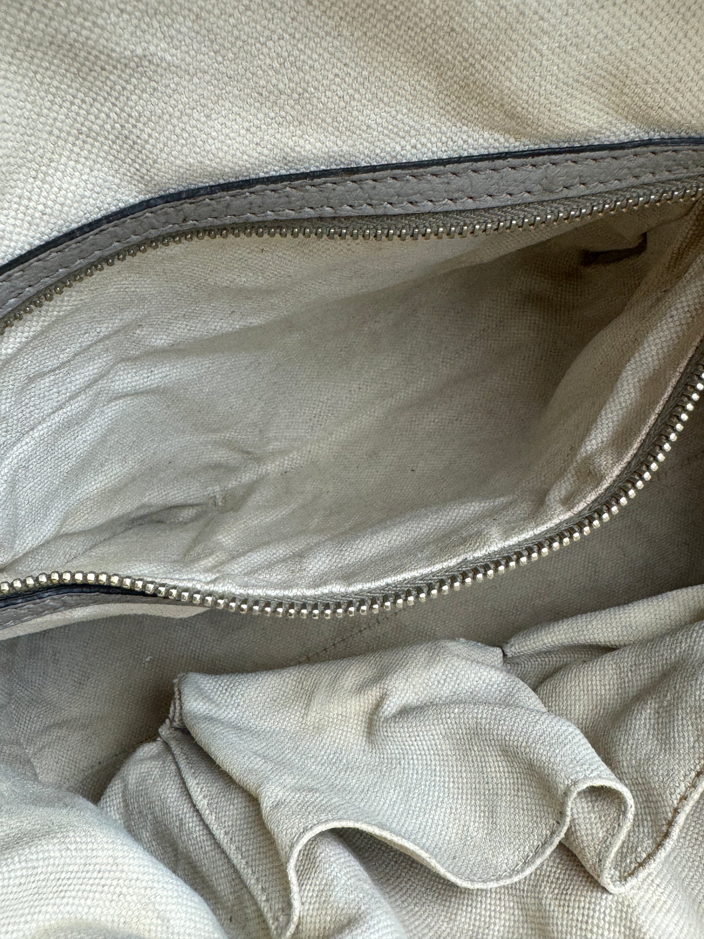 GUCCI Small Beige Canvas Tote