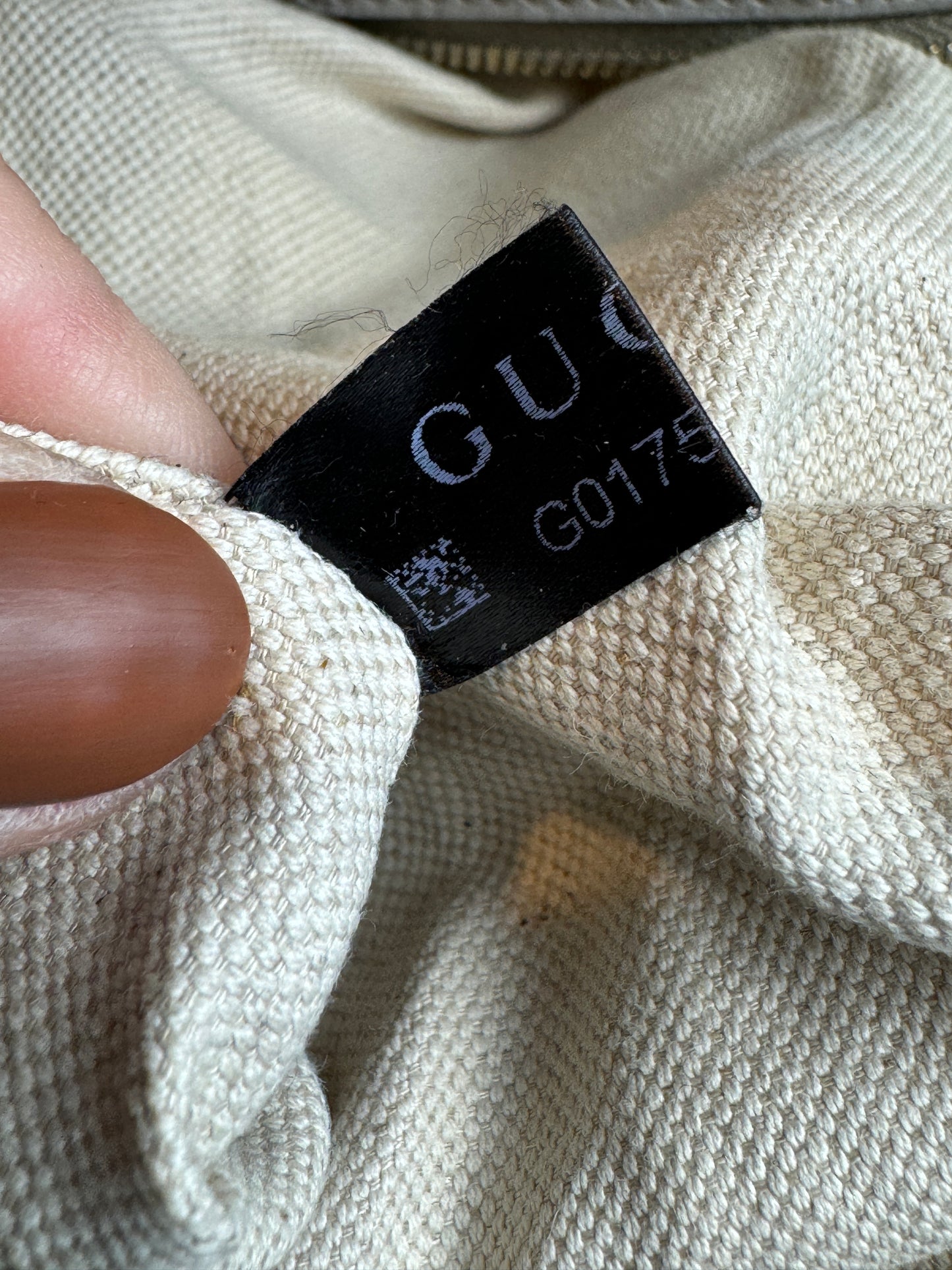 GUCCI Small Beige Canvas Tote