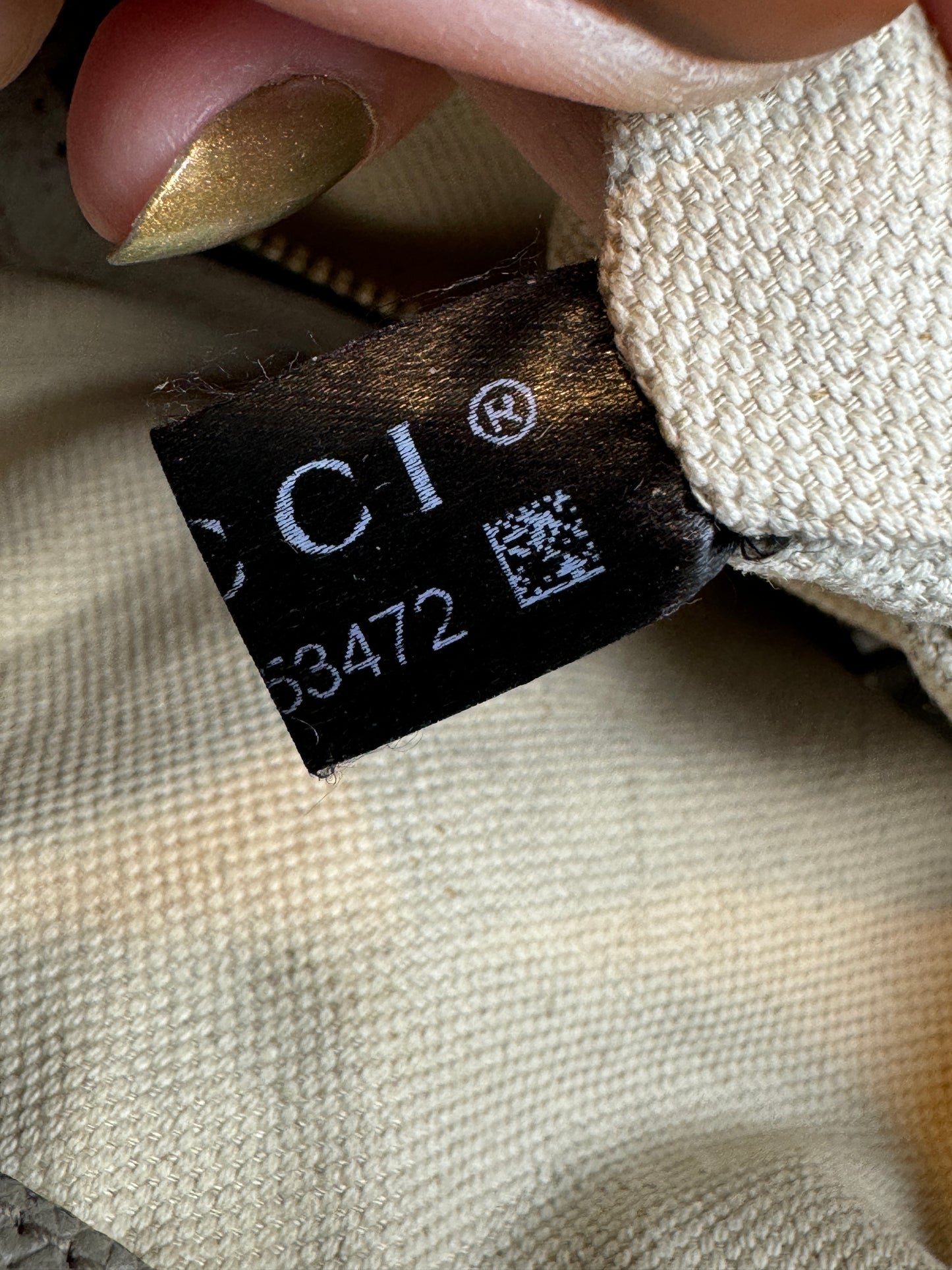 GUCCI Small Beige Canvas Tote