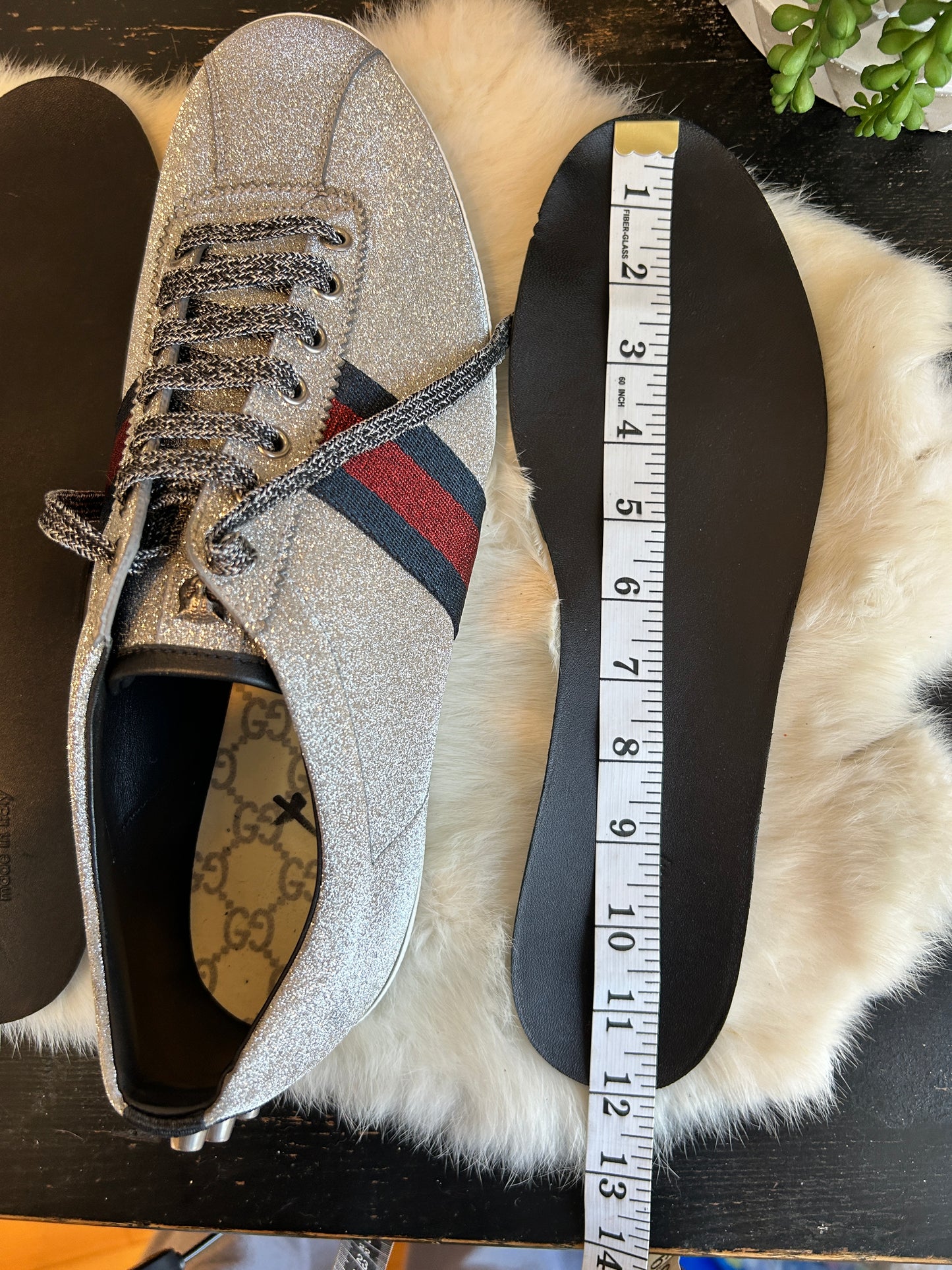 Gucci Glitter Studded Web Women's Sneakers 12.5EU/13EU