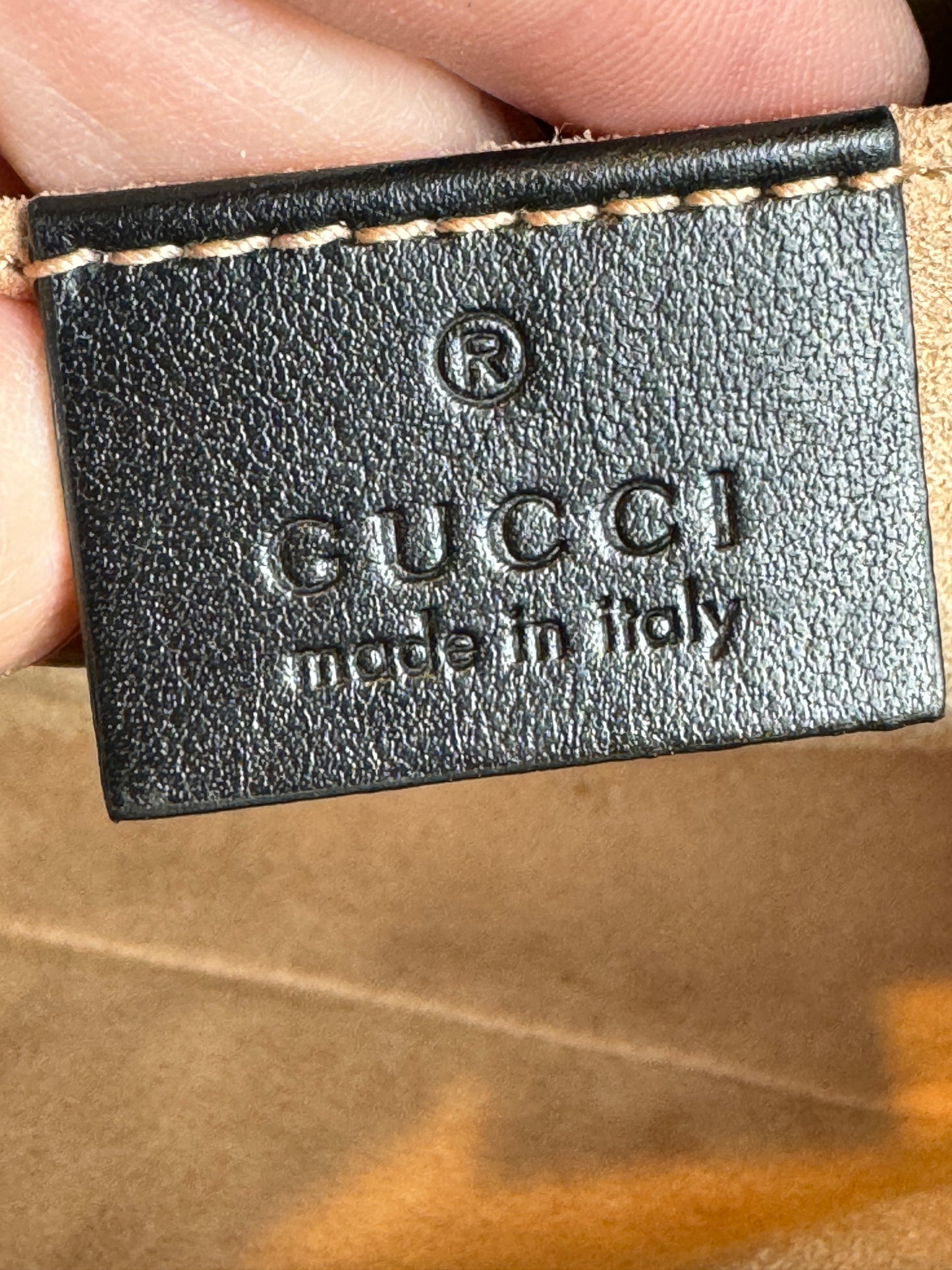 GUCCI Black Leather GG Marmont Small Camera Bag