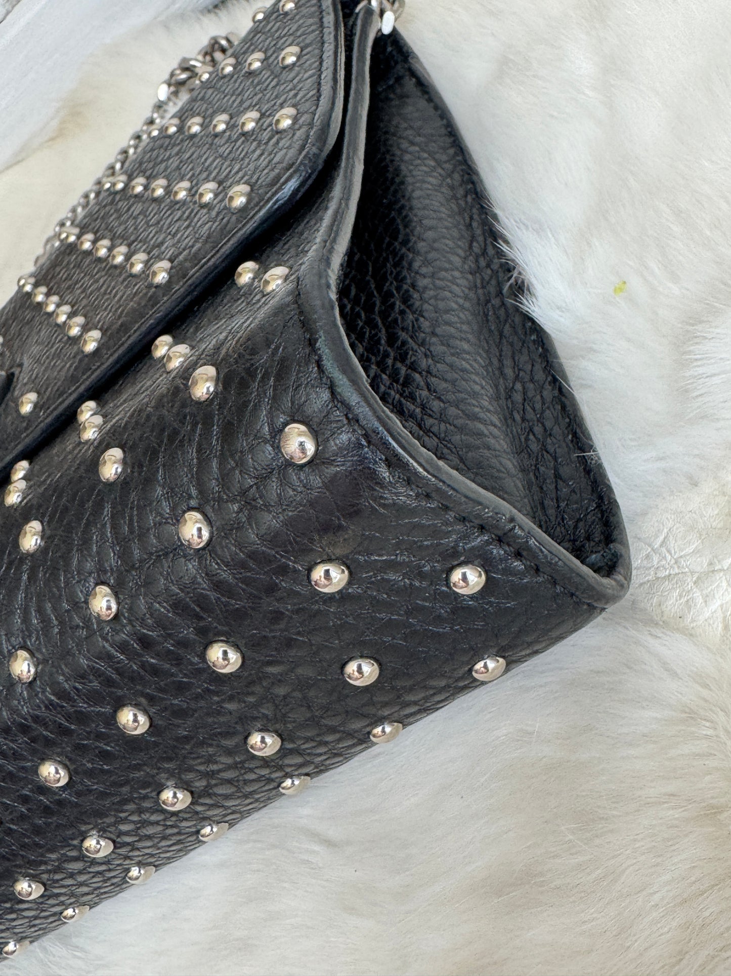 GUCCI Miss Bamboo Black Studded Chain Bag