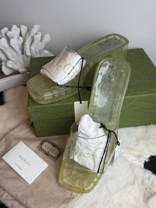 GUCCI Transparent Rubber Women's Slides