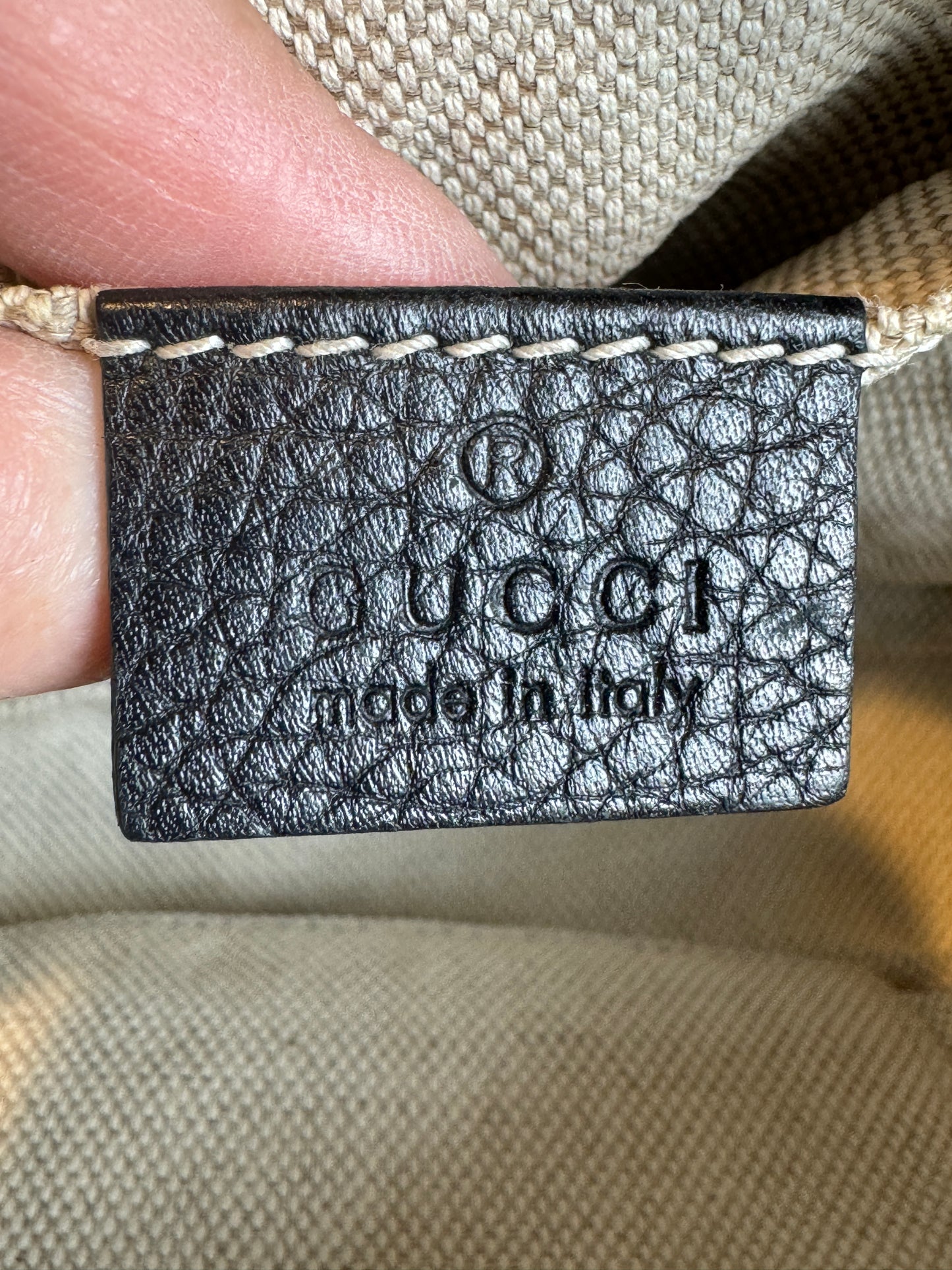 GUCCI Soho Disco Black Pebbled Camera Bag