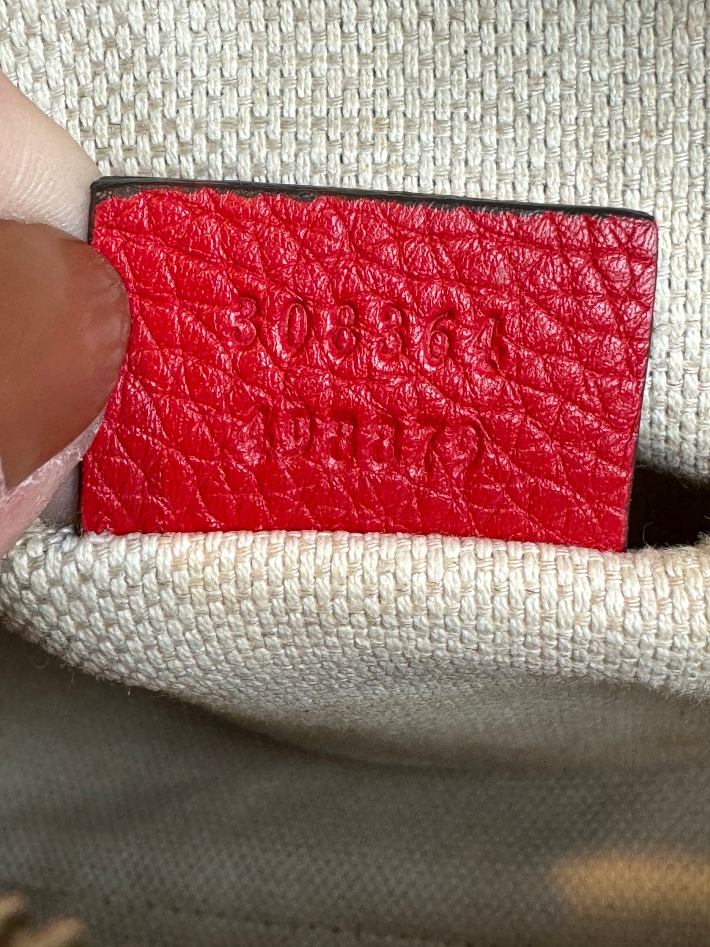 GUCCI Soho Disco Red Pebbled Camera Bag