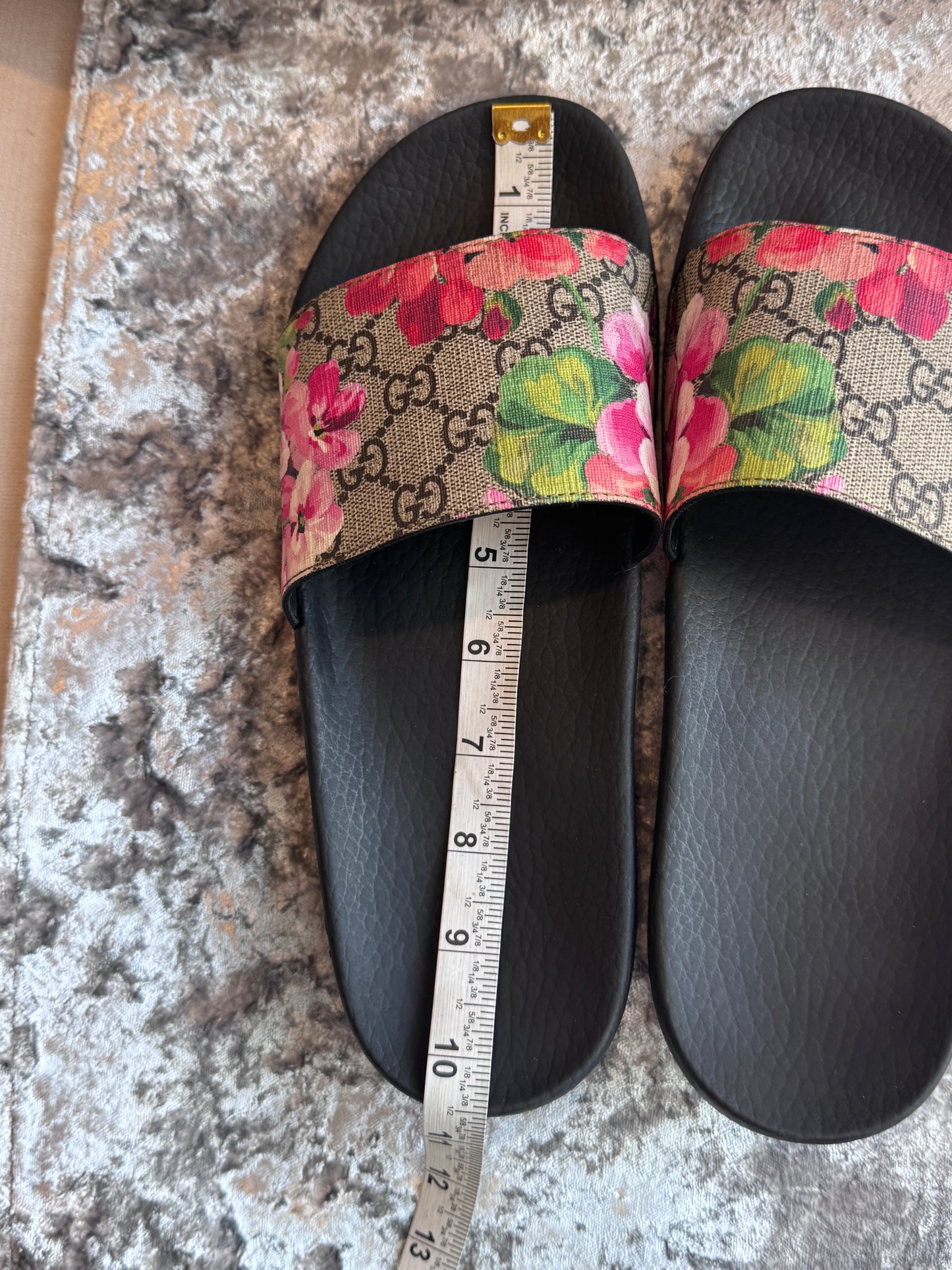 GUCCI Supreme Canvas Blooms Women's Slides 40EU