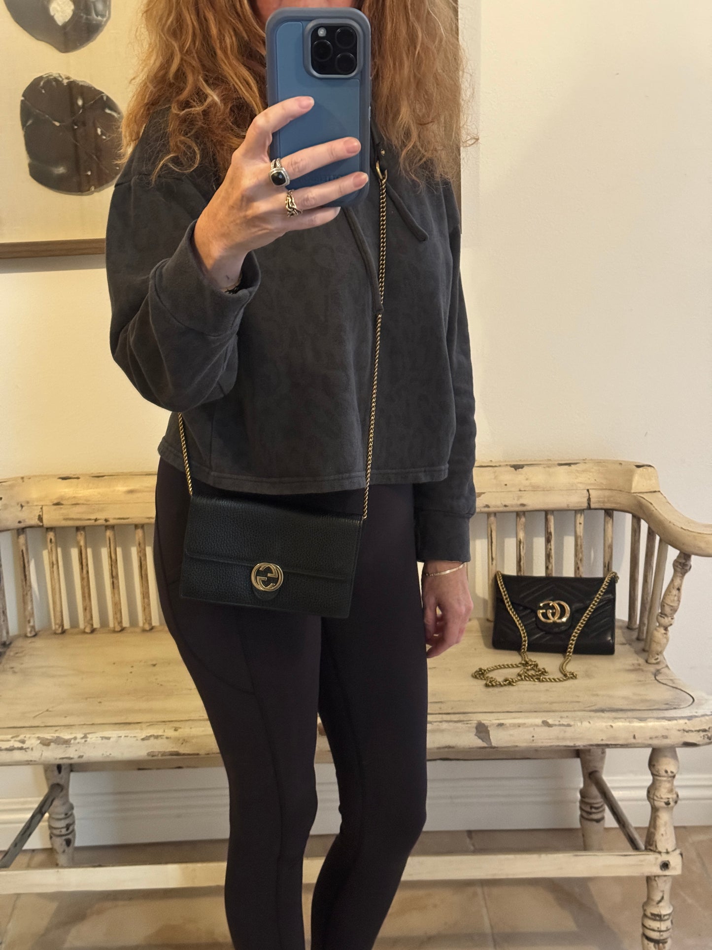 GUCCI Interlocking G Leather WOC Black