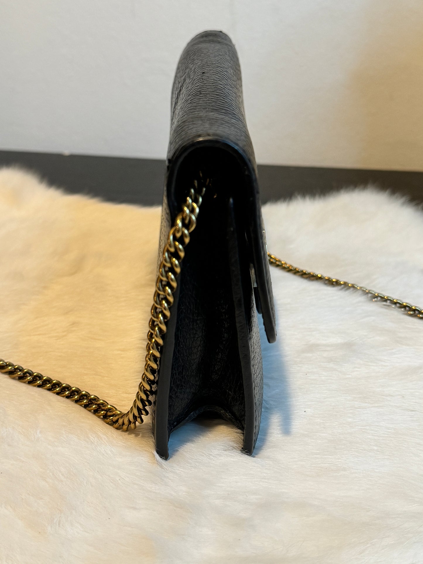 GUCCI Interlocking G Leather WOC Black