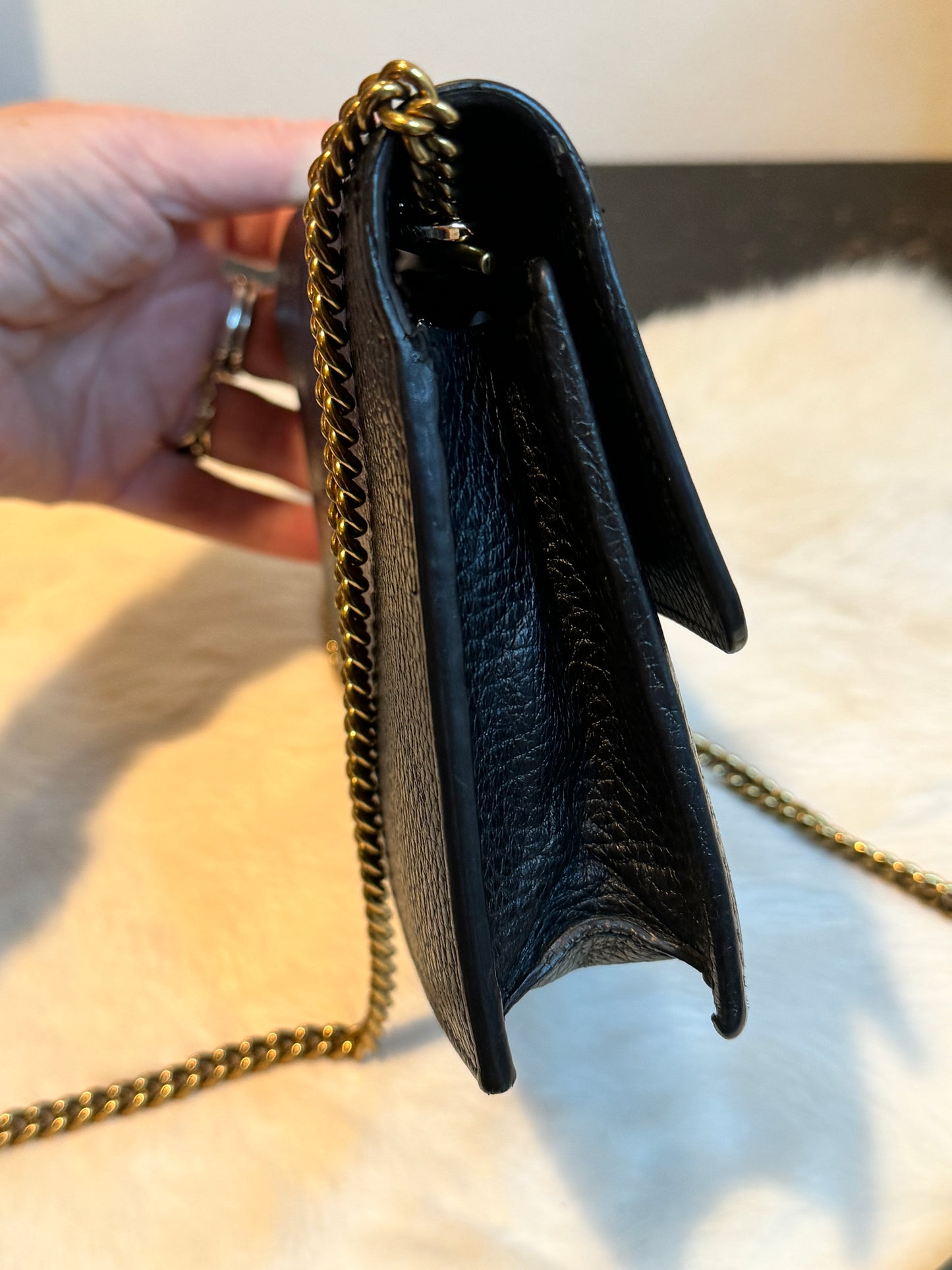 GUCCI Interlocking G Leather WOC Black