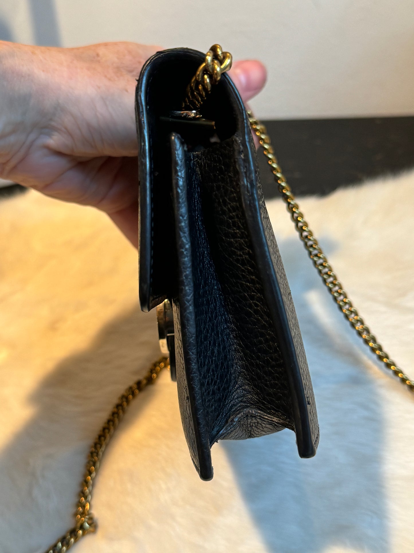 GUCCI Interlocking G Leather WOC Black