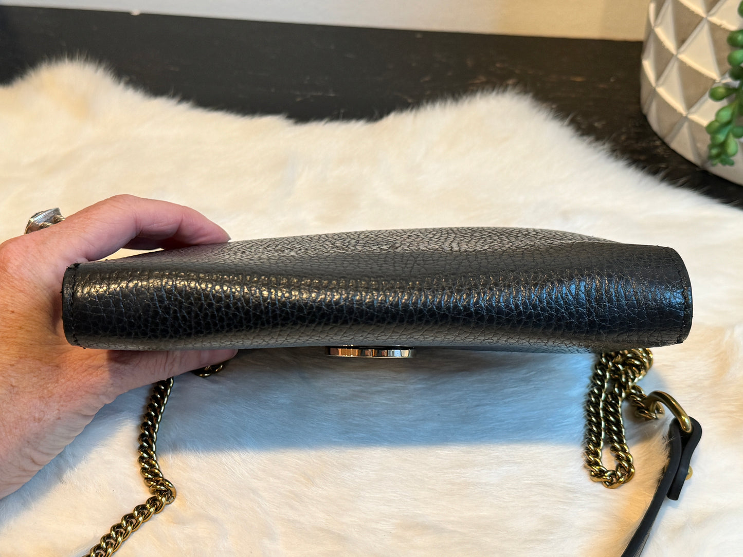 GUCCI Interlocking G Leather WOC Black