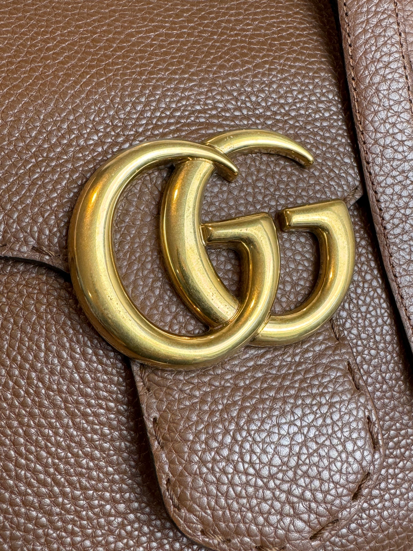 Gucci Calfskin Small GG Marmont Top Handle Bag