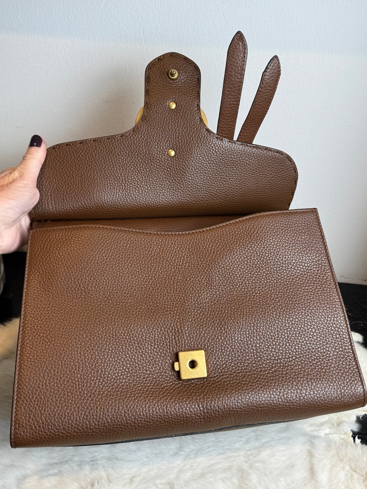 Gucci Calfskin Small GG Marmont Top Handle Bag