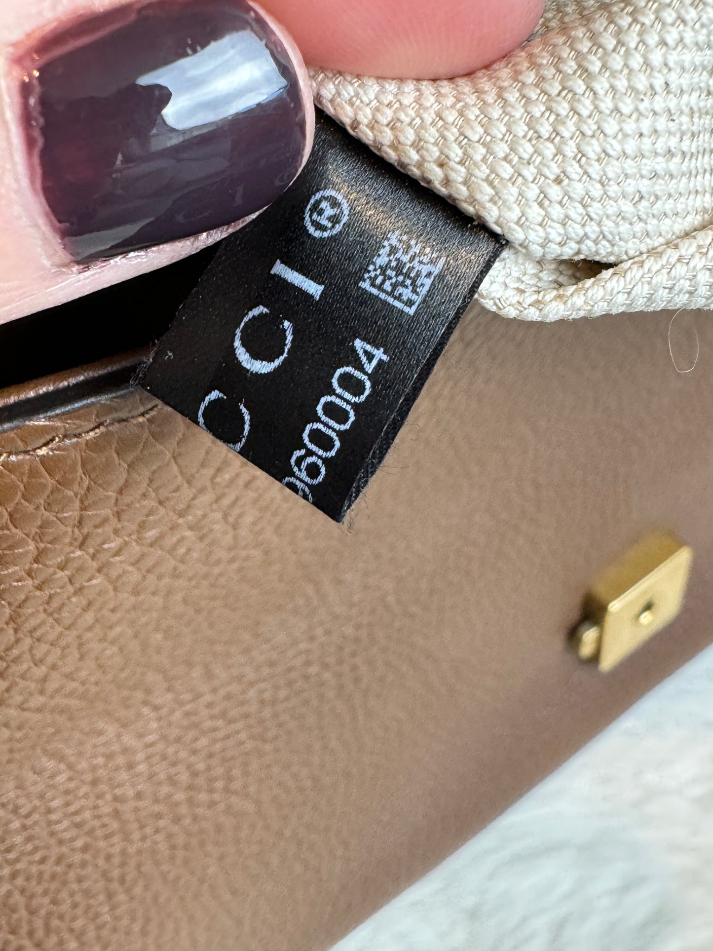 Gucci Calfskin Small GG Marmont Top Handle Bag