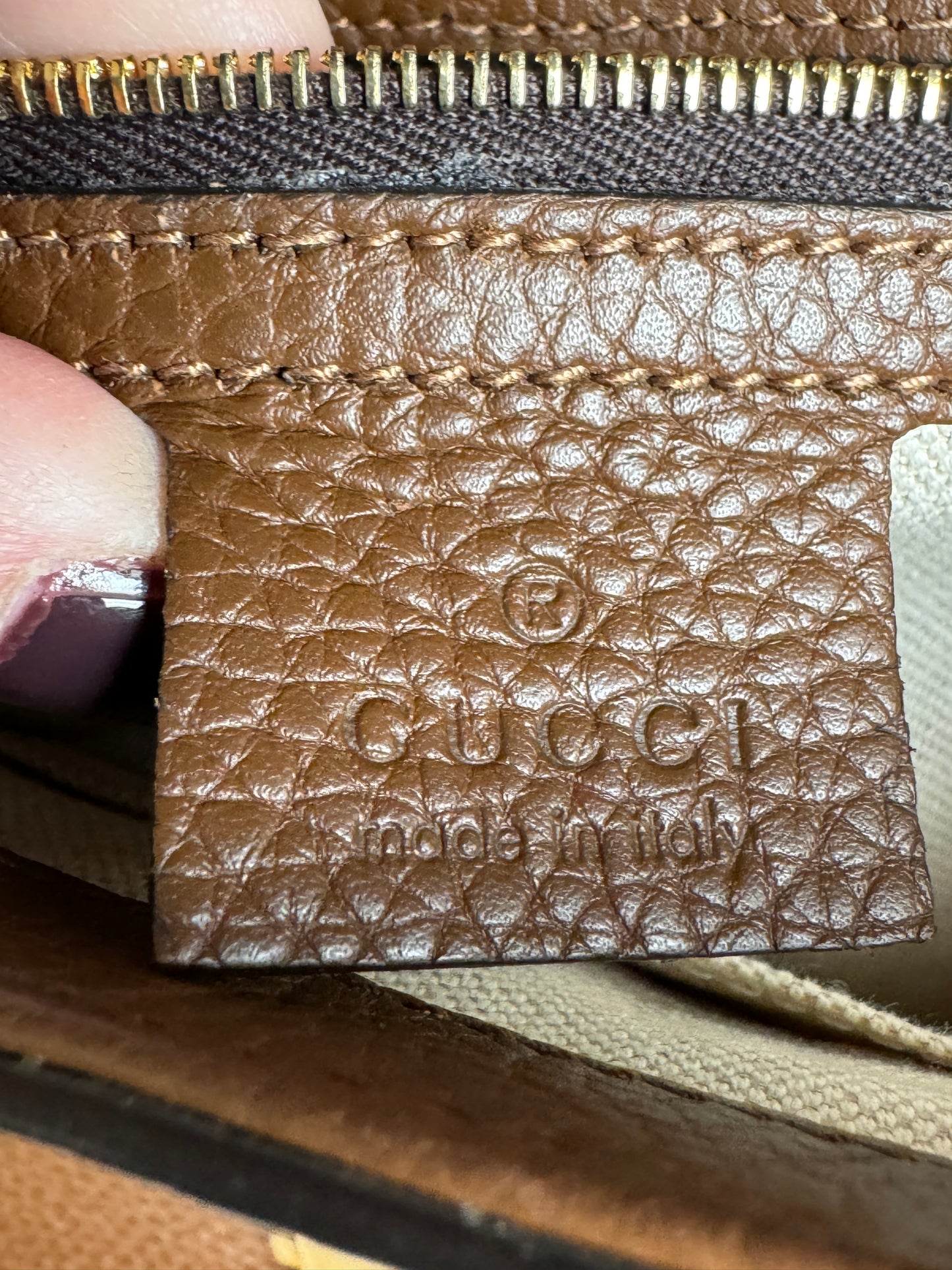 Gucci Calfskin Small GG Marmont Top Handle Bag