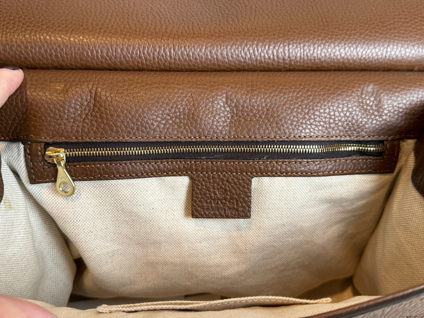 Gucci Calfskin Small GG Marmont Top Handle Bag