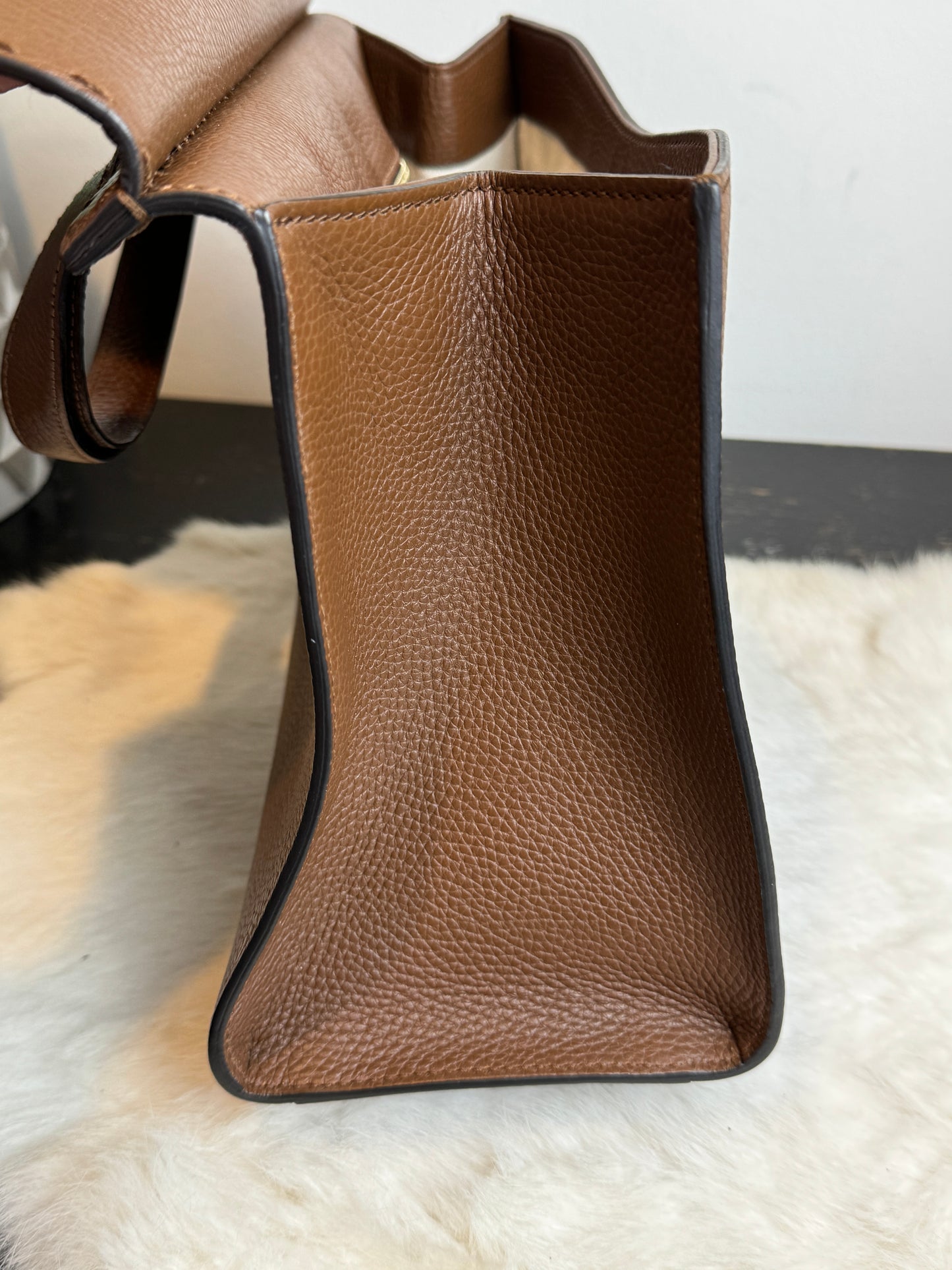 Gucci Calfskin Small GG Marmont Top Handle Bag