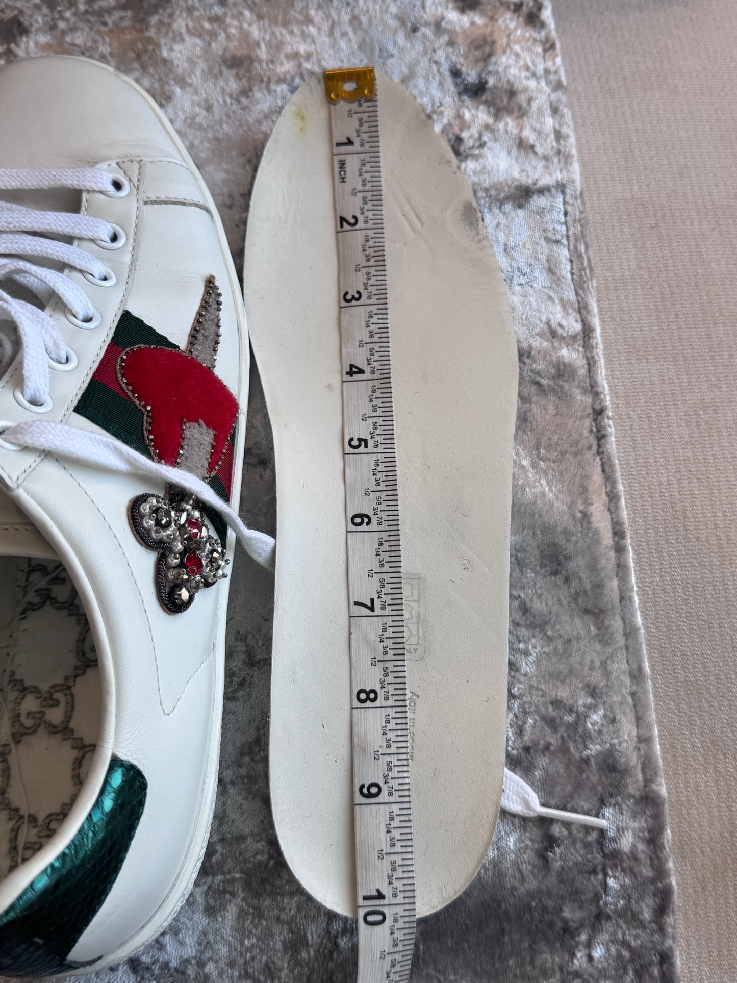 GUCCI Ace Sword Hearts Women's Sneakers 38EU