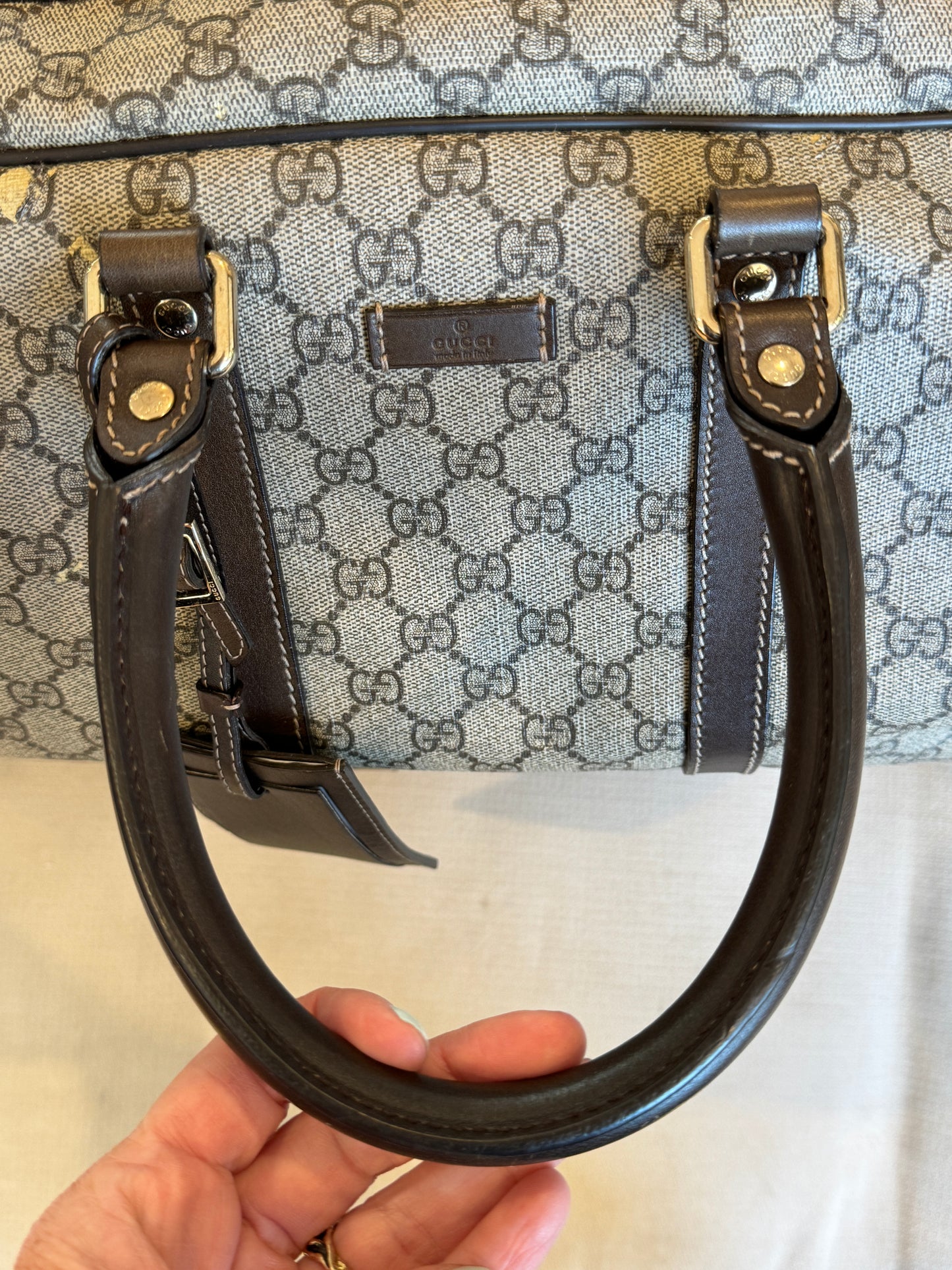 GUCCI Supreme Canvas Large Rolling Duffle Bag