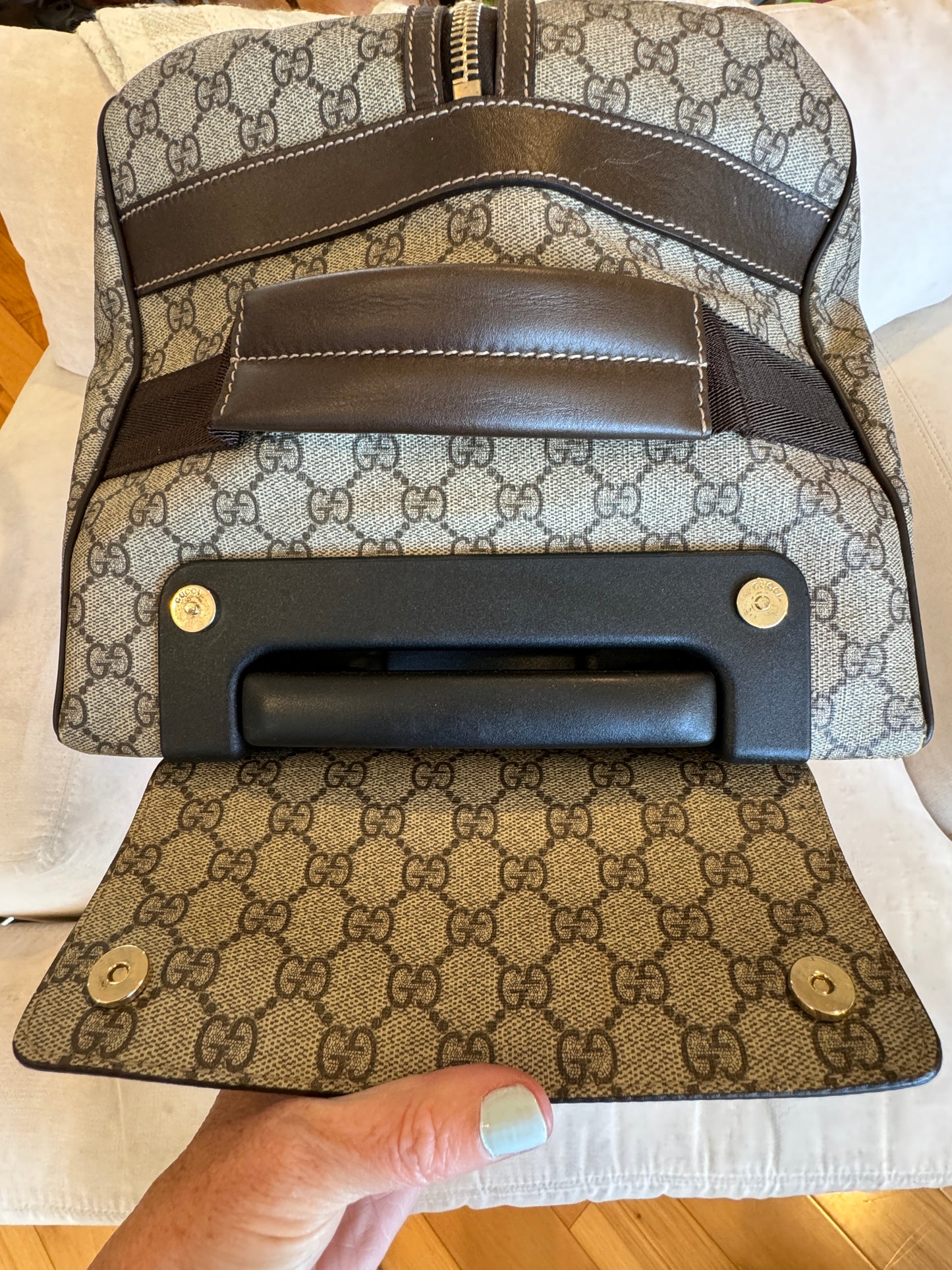 GUCCI Supreme Canvas Large Rolling Duffle Bag