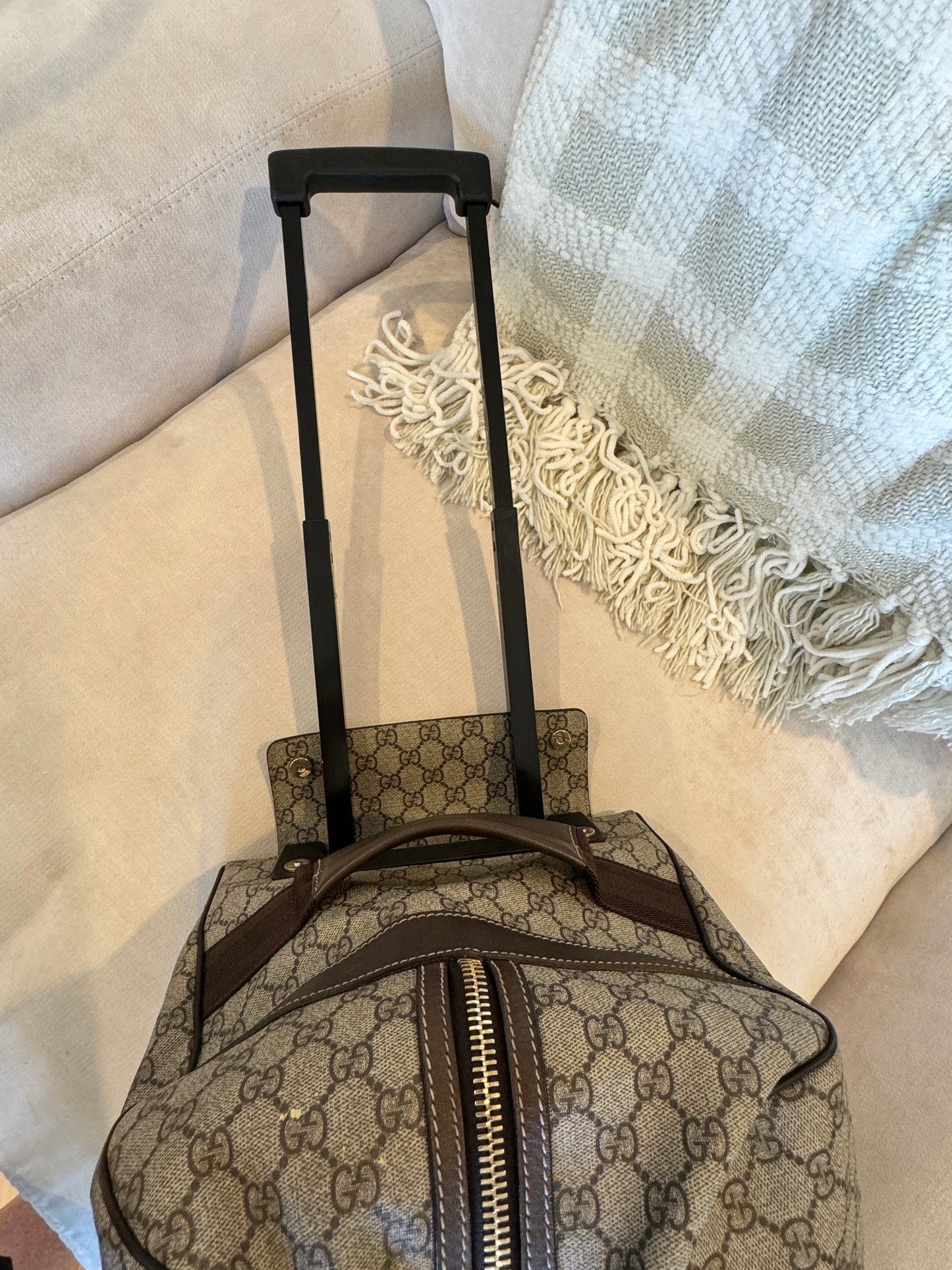 GUCCI Supreme Canvas Large Rolling Duffle Bag