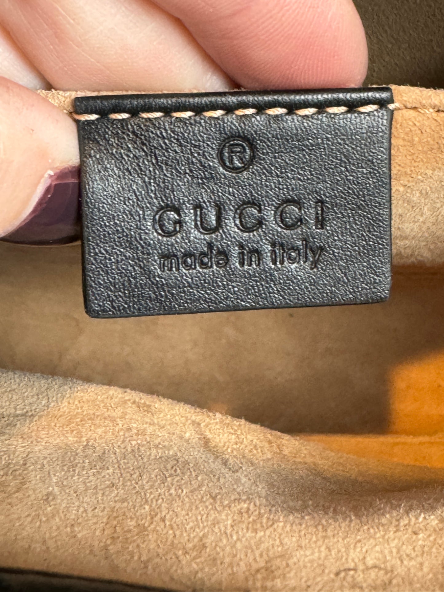 Gucci Calf Hair Bamboo Leopard Print Mini Nymphaea Bag