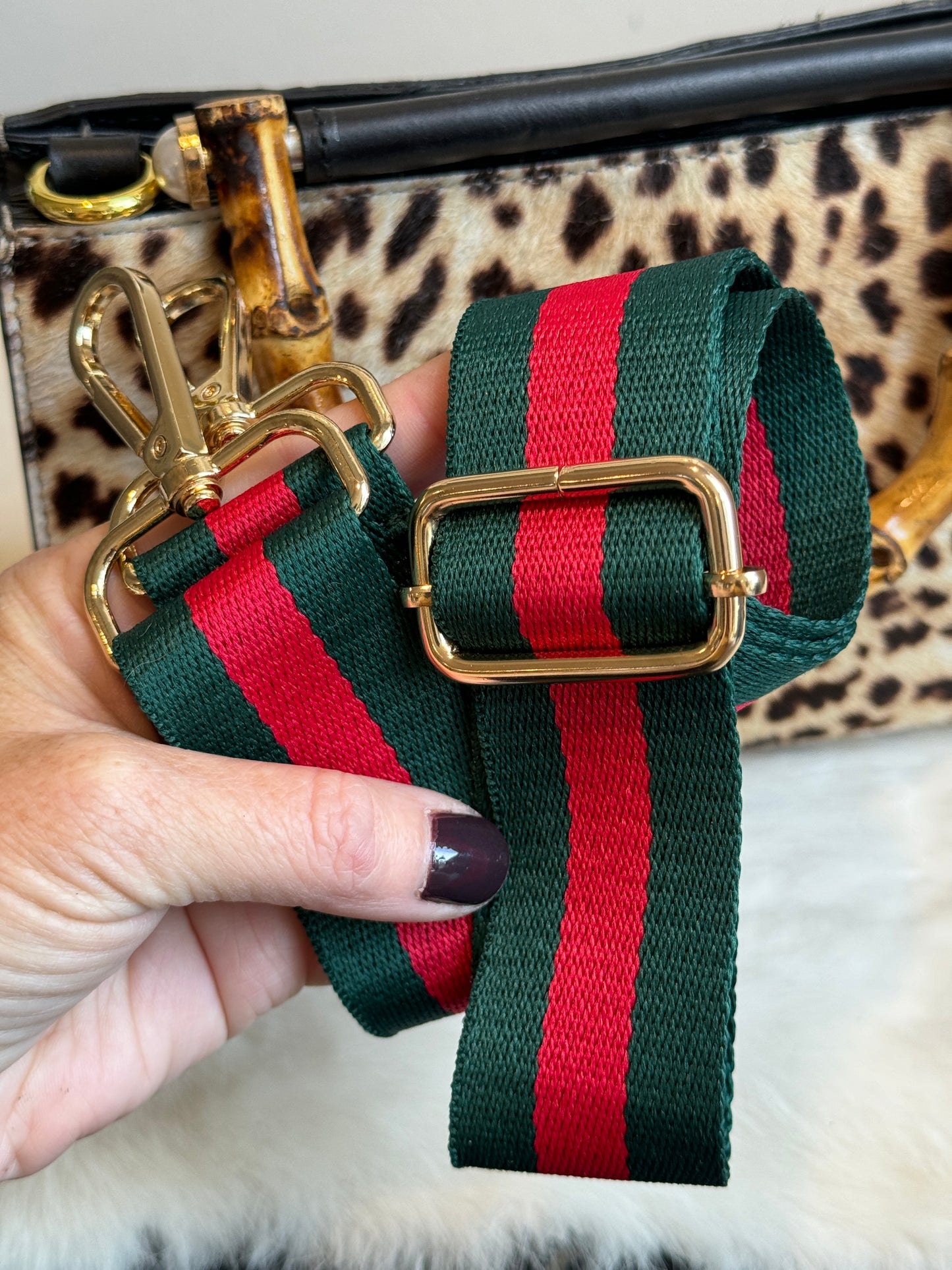 Gucci Calf Hair Bamboo Leopard Print Mini Nymphaea Bag