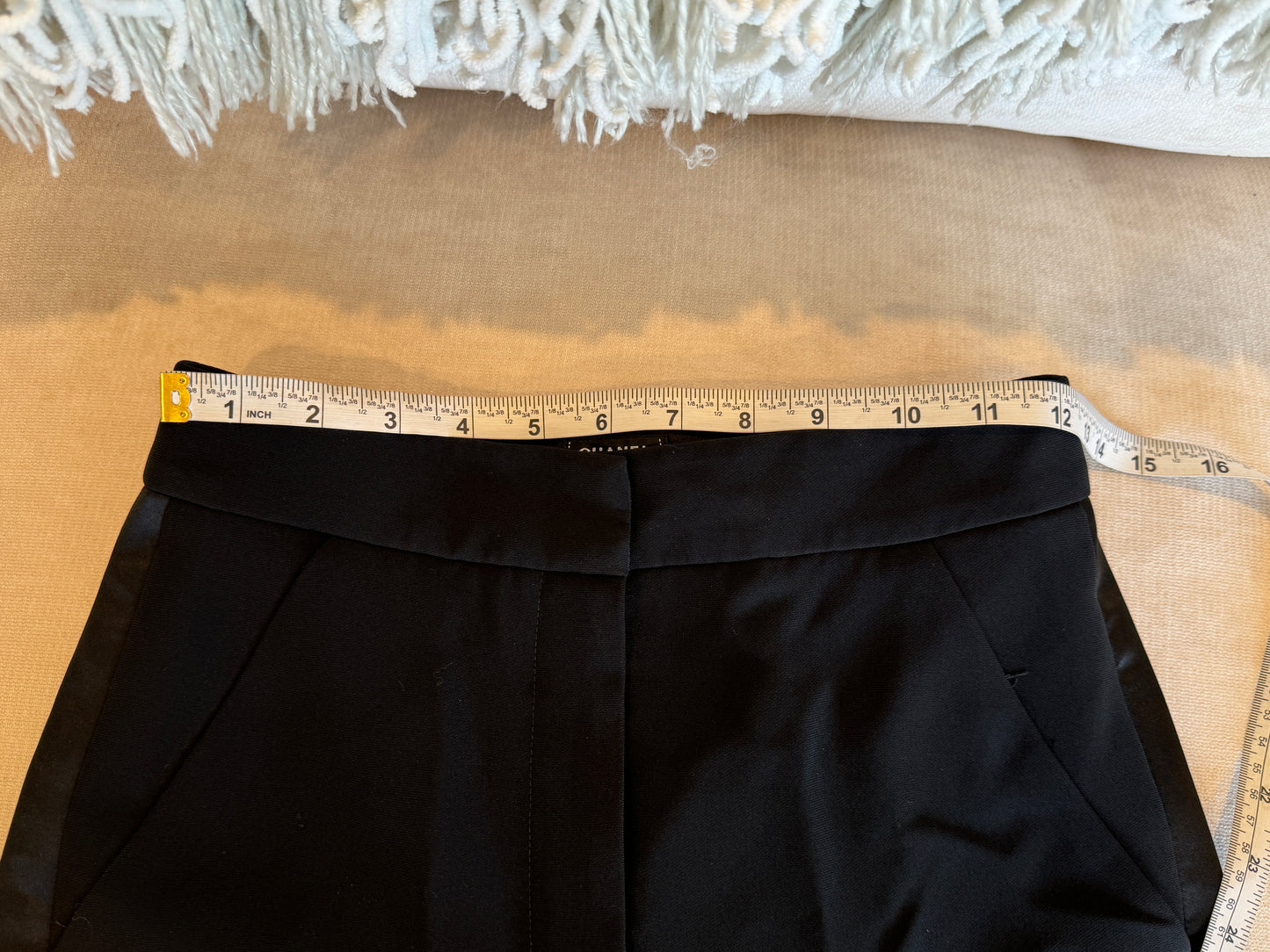 Chanel Uniform Black Tuxedo Crop Pant Size 34