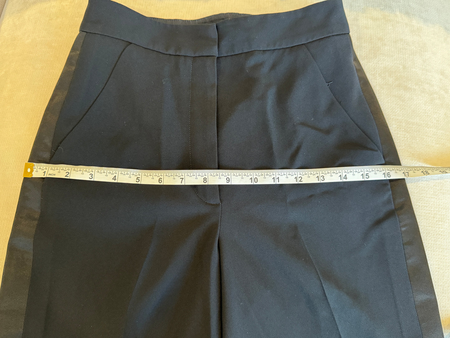 Chanel Uniform Black Tuxedo Crop Pant Size 34