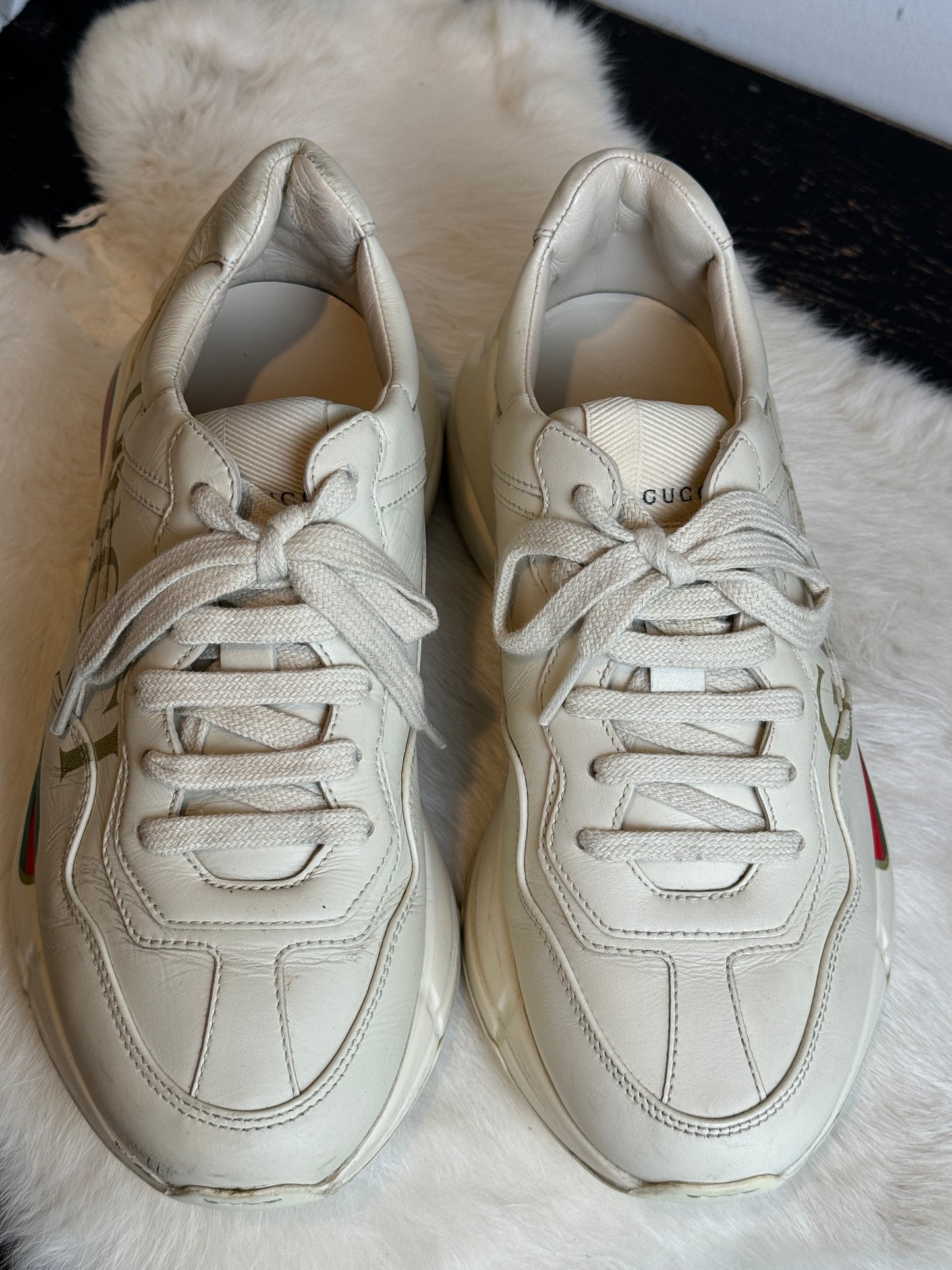 Gucci Rhyton Logo Ivory Women's Sneakers 36EU