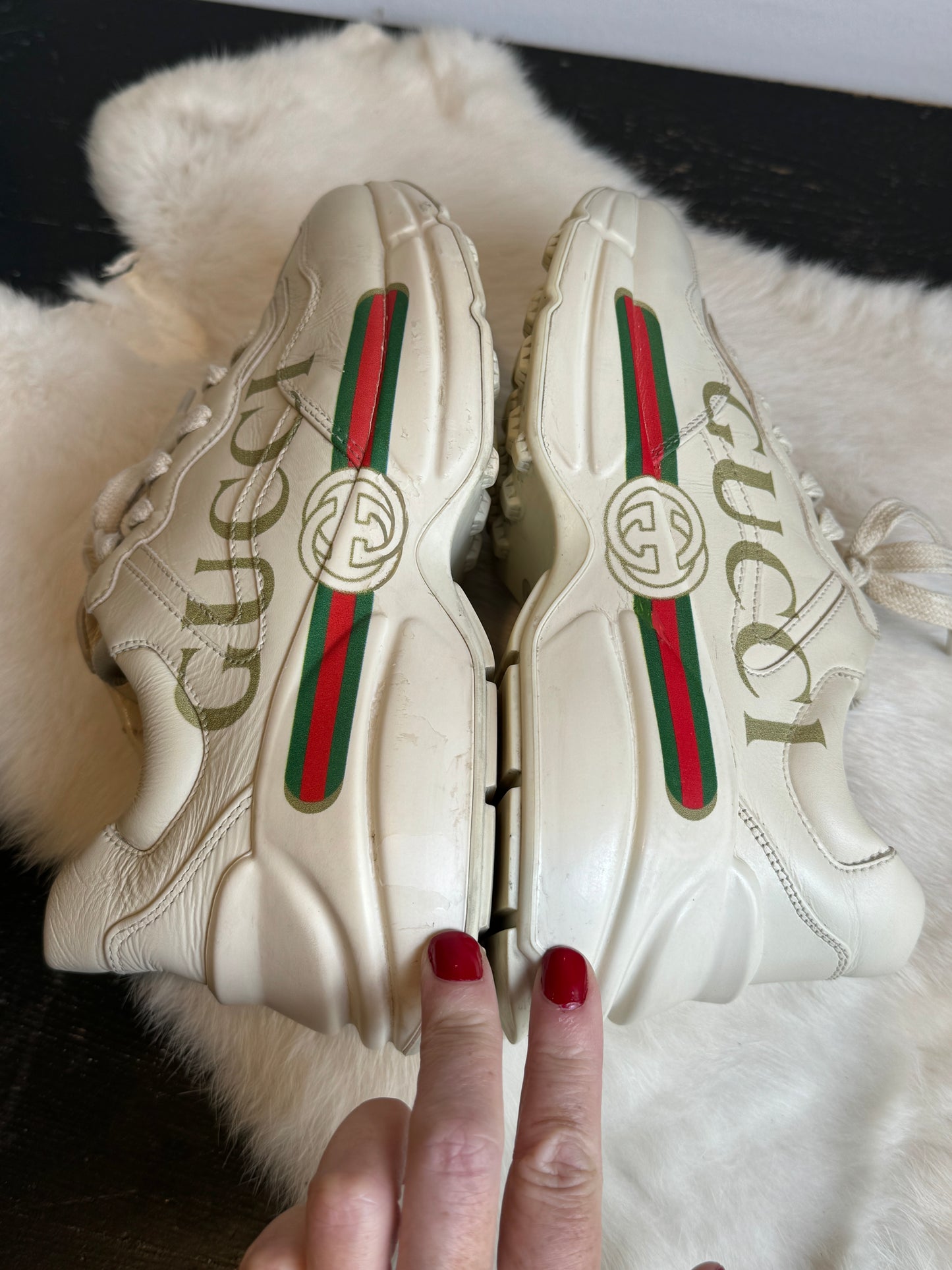 Gucci Rhyton Logo Ivory Women's Sneakers 36EU
