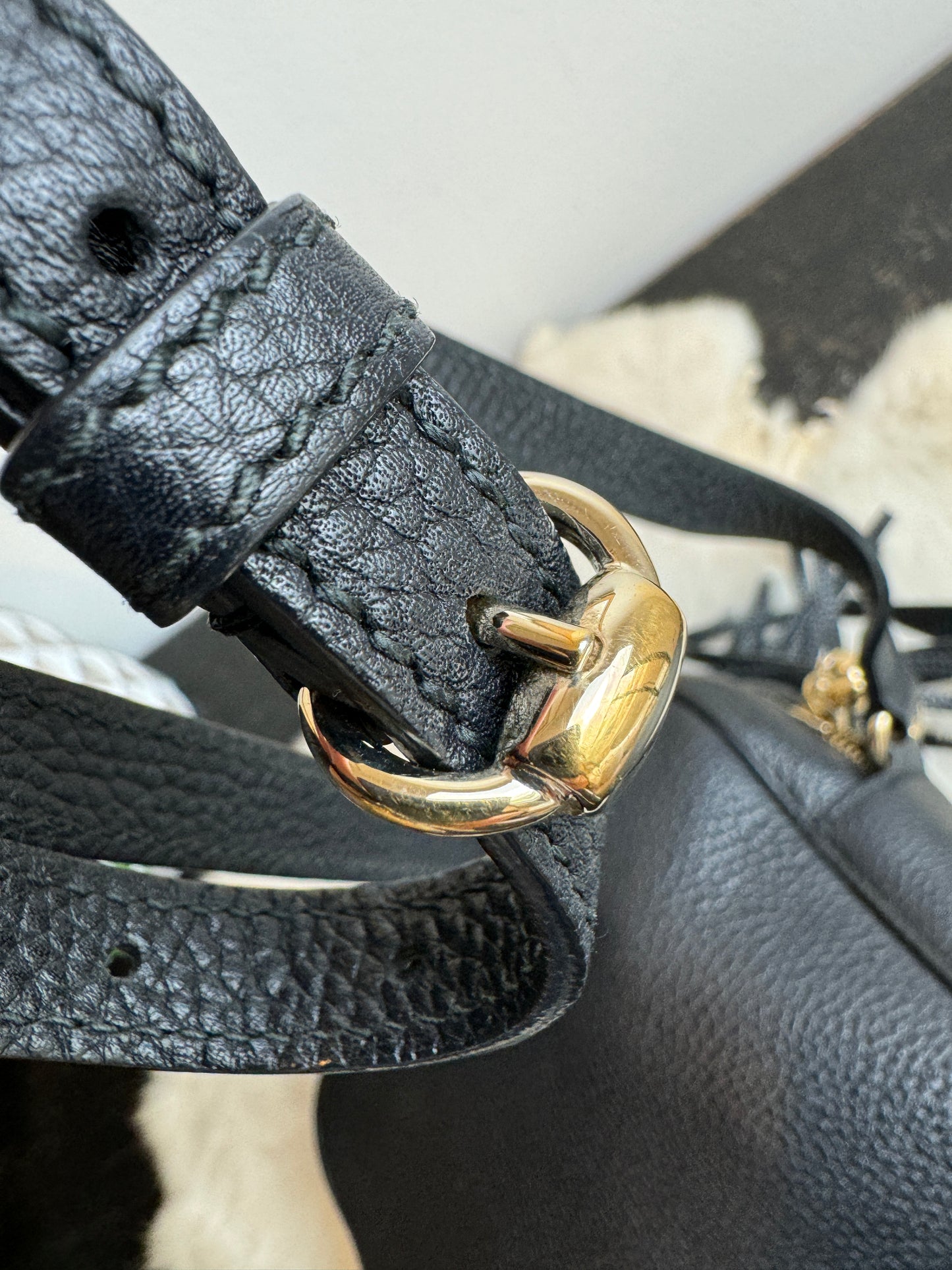 GUCCI Soho Disco Black Pebbled Camera Bag