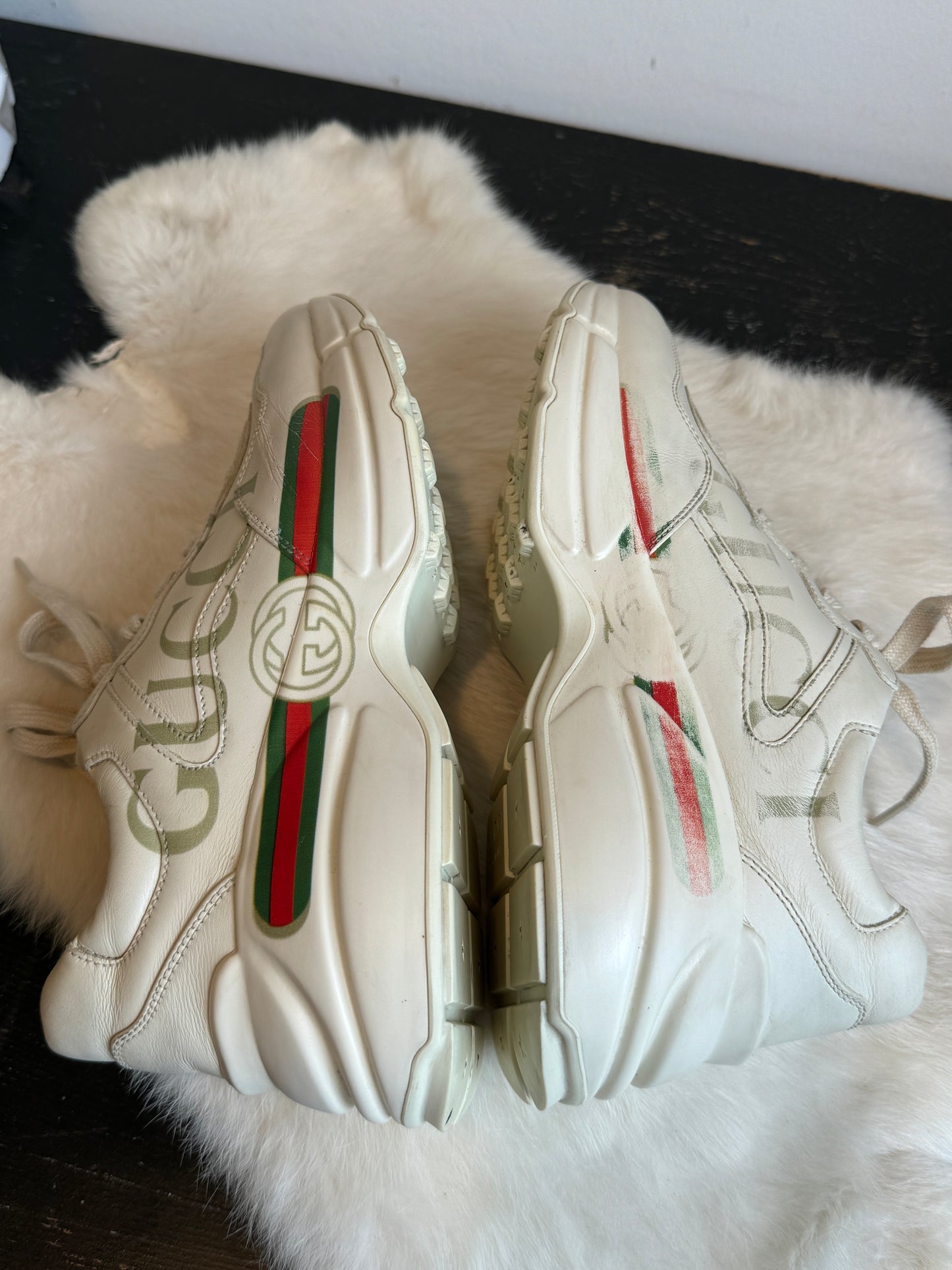 Gucci Rhyton Logo Ivory Women's Sneakers 37.5EU