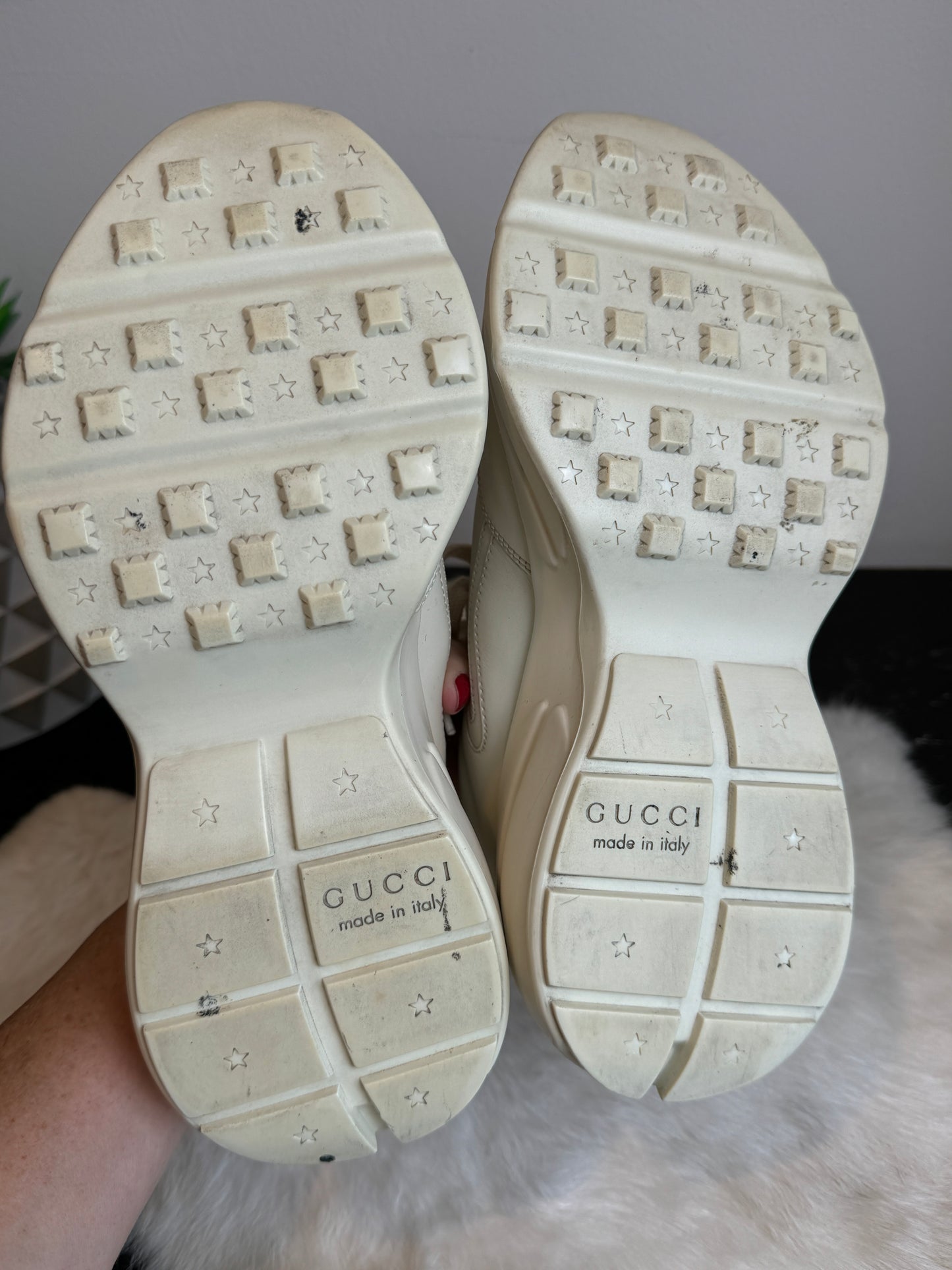 Gucci Rhyton Logo Ivory Women's Sneakers 37.5EU