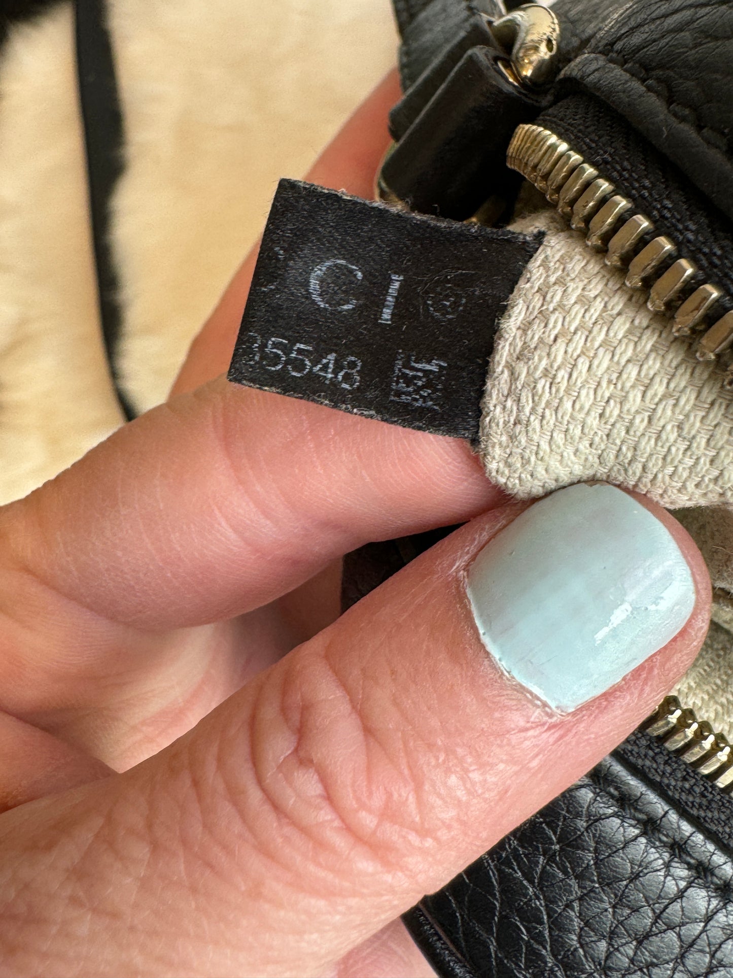 GUCCI Soho Disco Black Pebbled Camera Bag