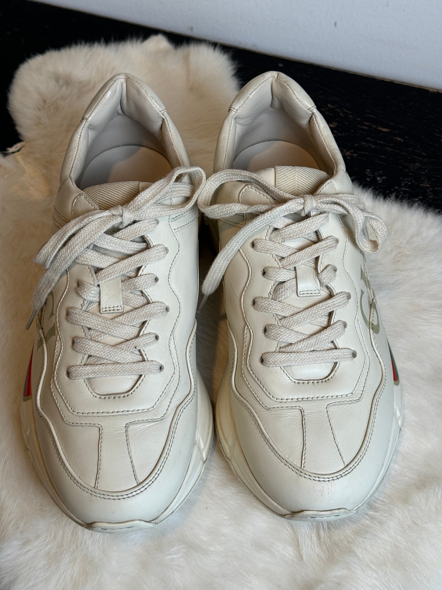 Gucci Rhyton Logo Ivory Sneakers 38.5EU