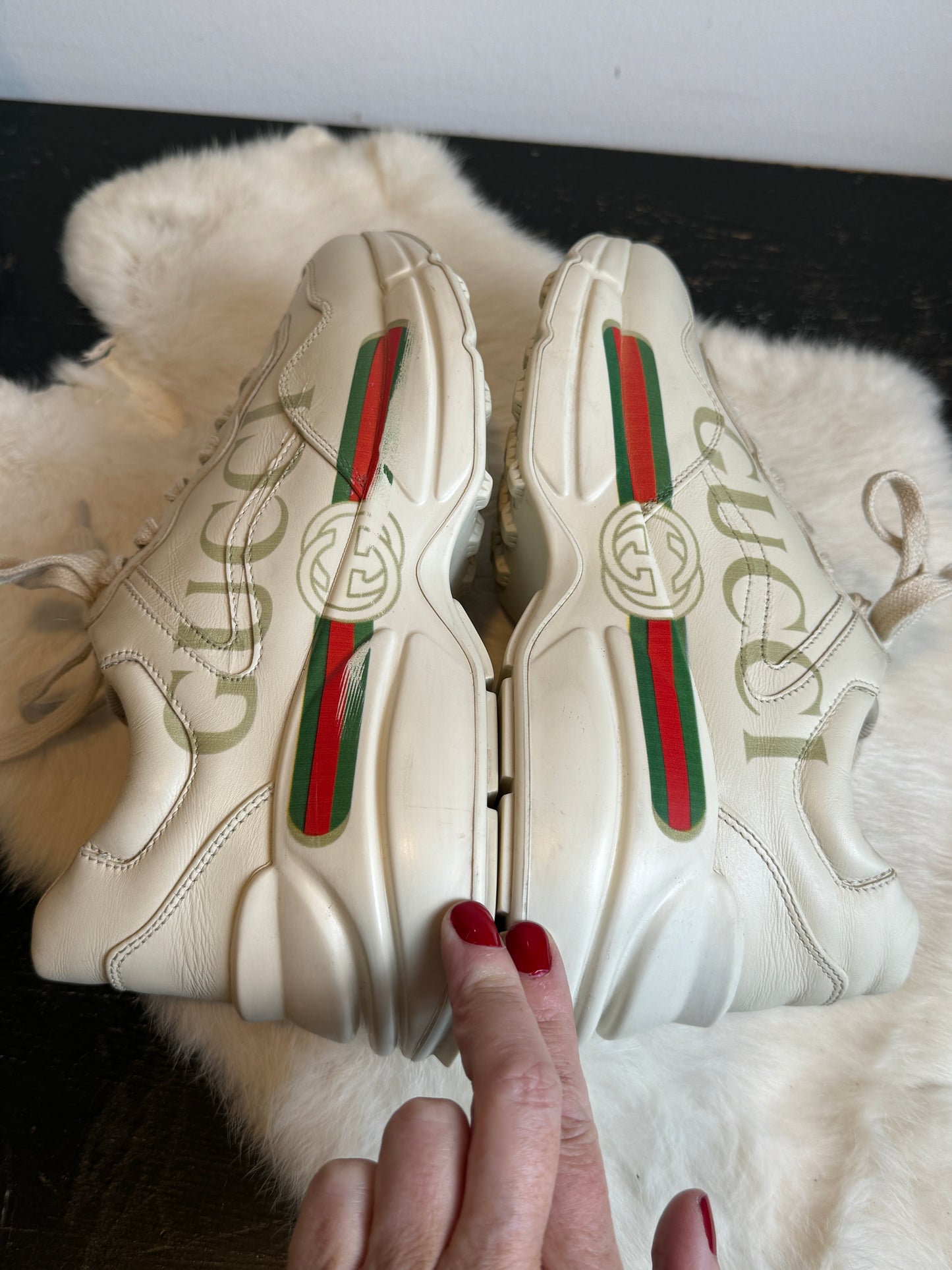 Gucci Rhyton Logo Ivory Sneakers 38.5EU