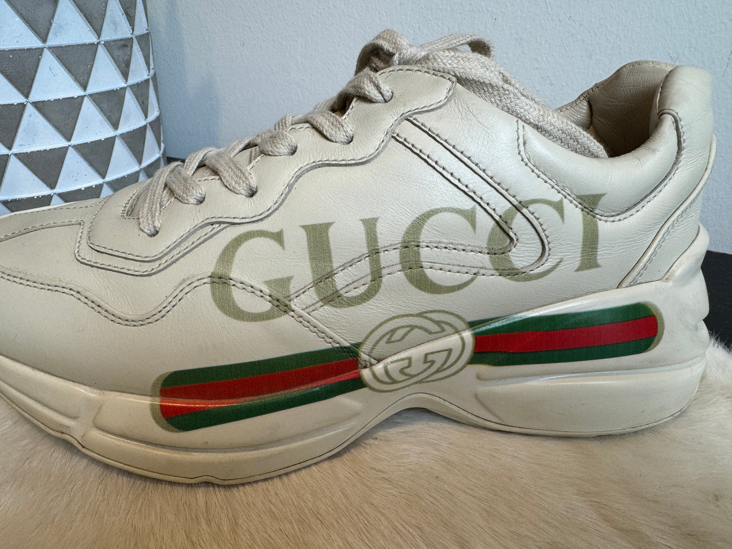 Gucci Rhyton Logo Ivory Sneakers 38.5EU
