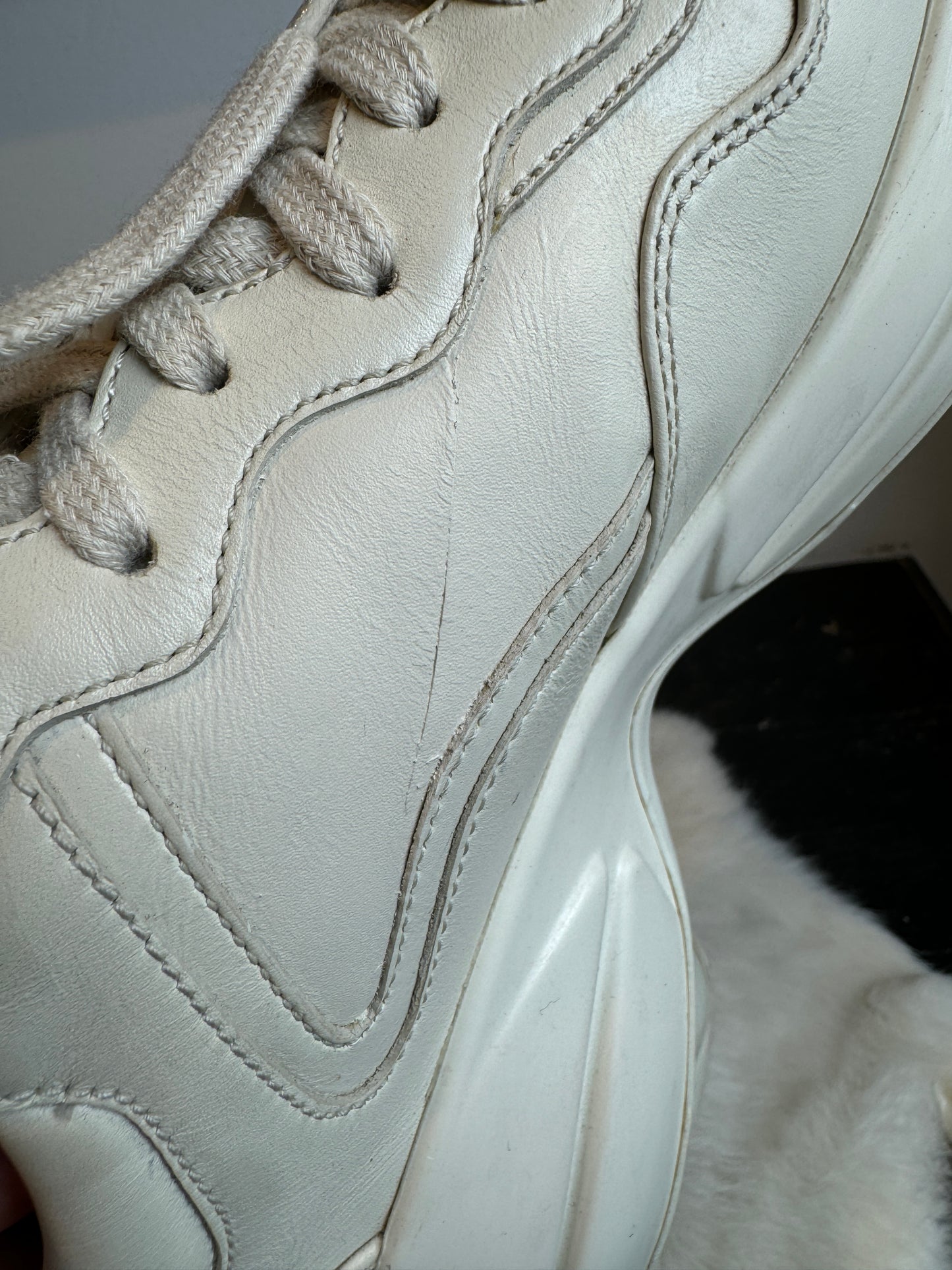 Gucci Rhyton Logo Ivory Sneakers 38.5EU