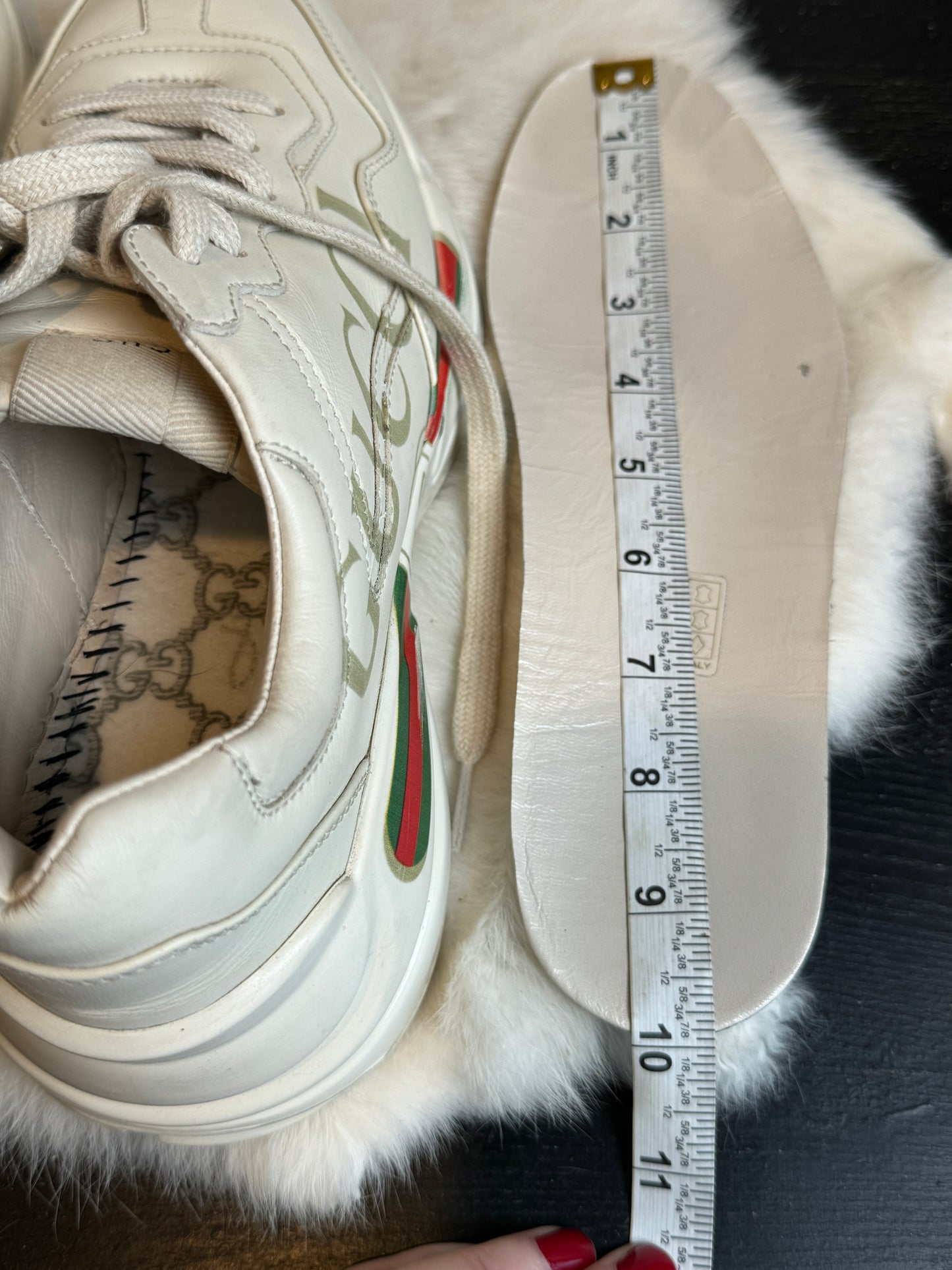 Gucci Rhyton Logo Ivory Sneakers 38.5EU