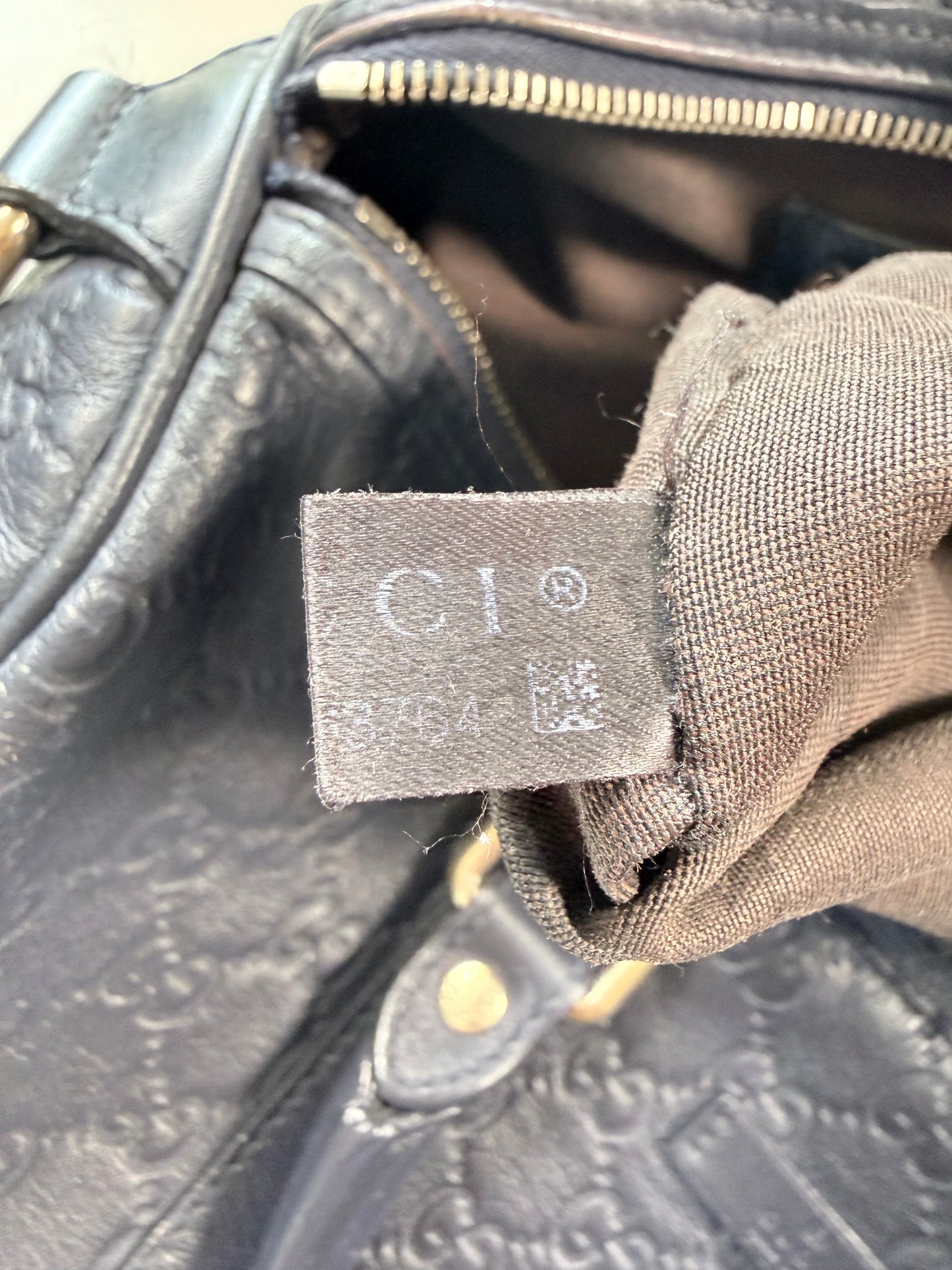 GUCCI Joy Boston Guccissima Medium Navy